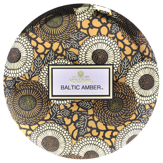 Japonica Collection 3 Wick Tin Candle - Baltic Amber by Voluspa for Unisex - 12 oz Candle