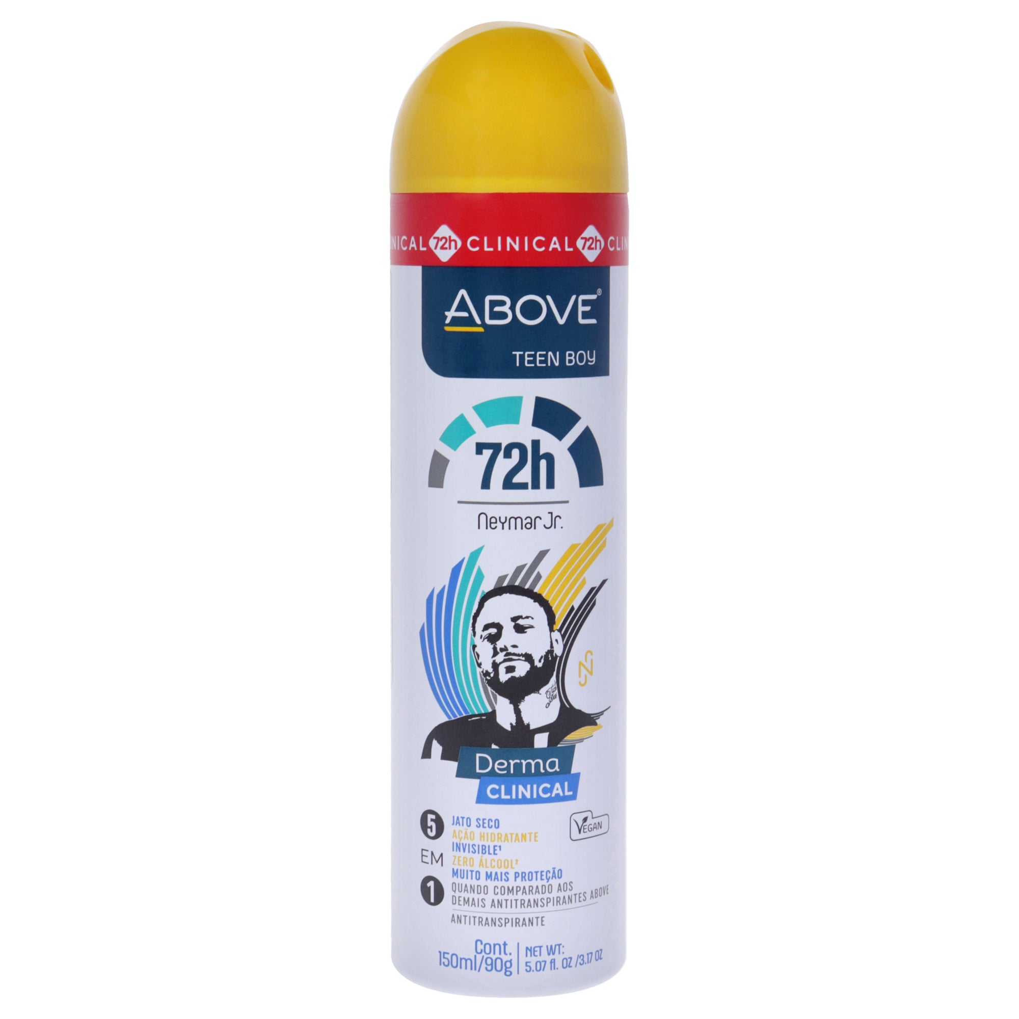 72 Hours Neymar Jr Derma Clinical Antiperspirant Deodorant - Teen Boy for Men by Above