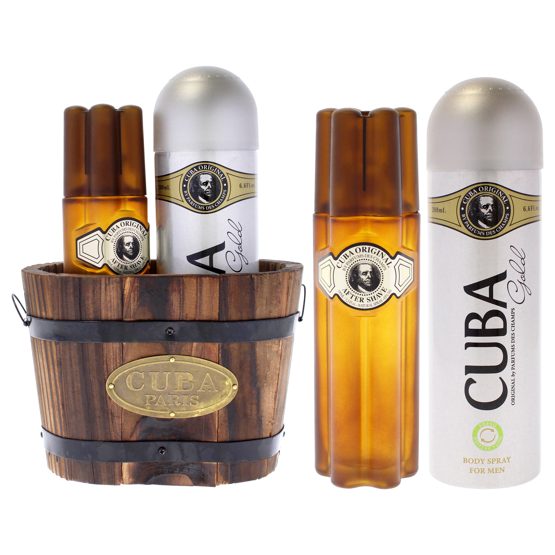 Cuba Gold by Cuba for Men - 2 Pc Gift Set 3.3oz After Shave, 6.7oz Body Spray