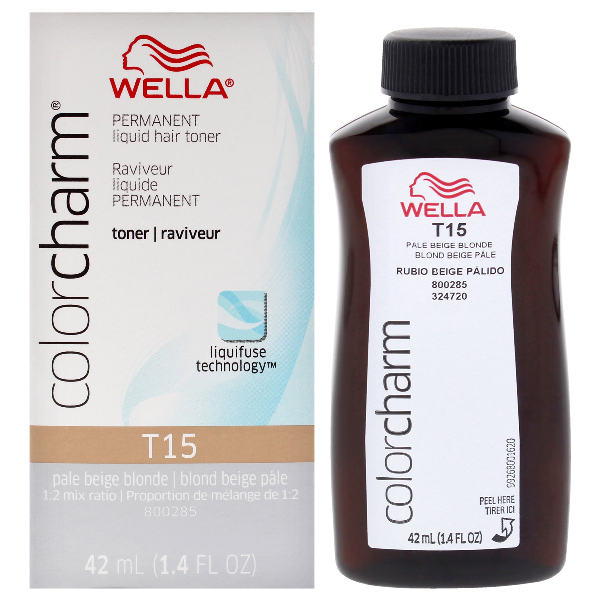 Color Charm Permanent Liquid Toner - T15 Pale Beige Blonde by Wella for Unisex - 1.4 oz Toner (Tester)