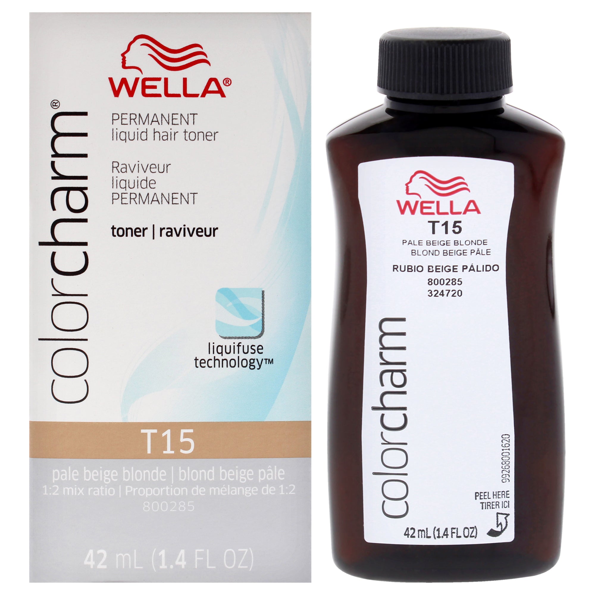Color Charm Permanent Liquid Toner - T15 Pale Beige Blonde by Wella for Unisex - 1.4 oz Toner (Tester)