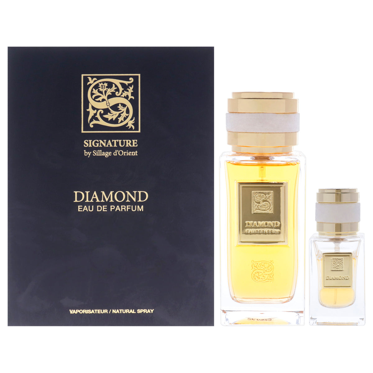 Diamond by Sillage dOrient for Unisex - 3 Pc Gift Set 3.4oz EDP Spray, 0.5oz EDP Spray (Refillable), Sprayer