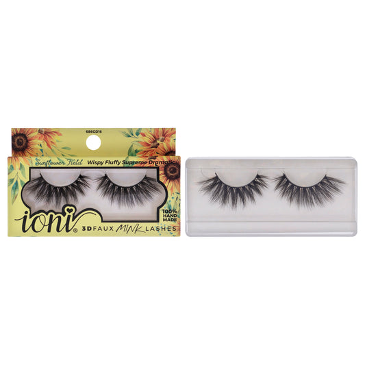 Lash Garden 3D Faux Mink Lashes - Sunflower Field by Ioni for Women - 1 Pair Eyelashes