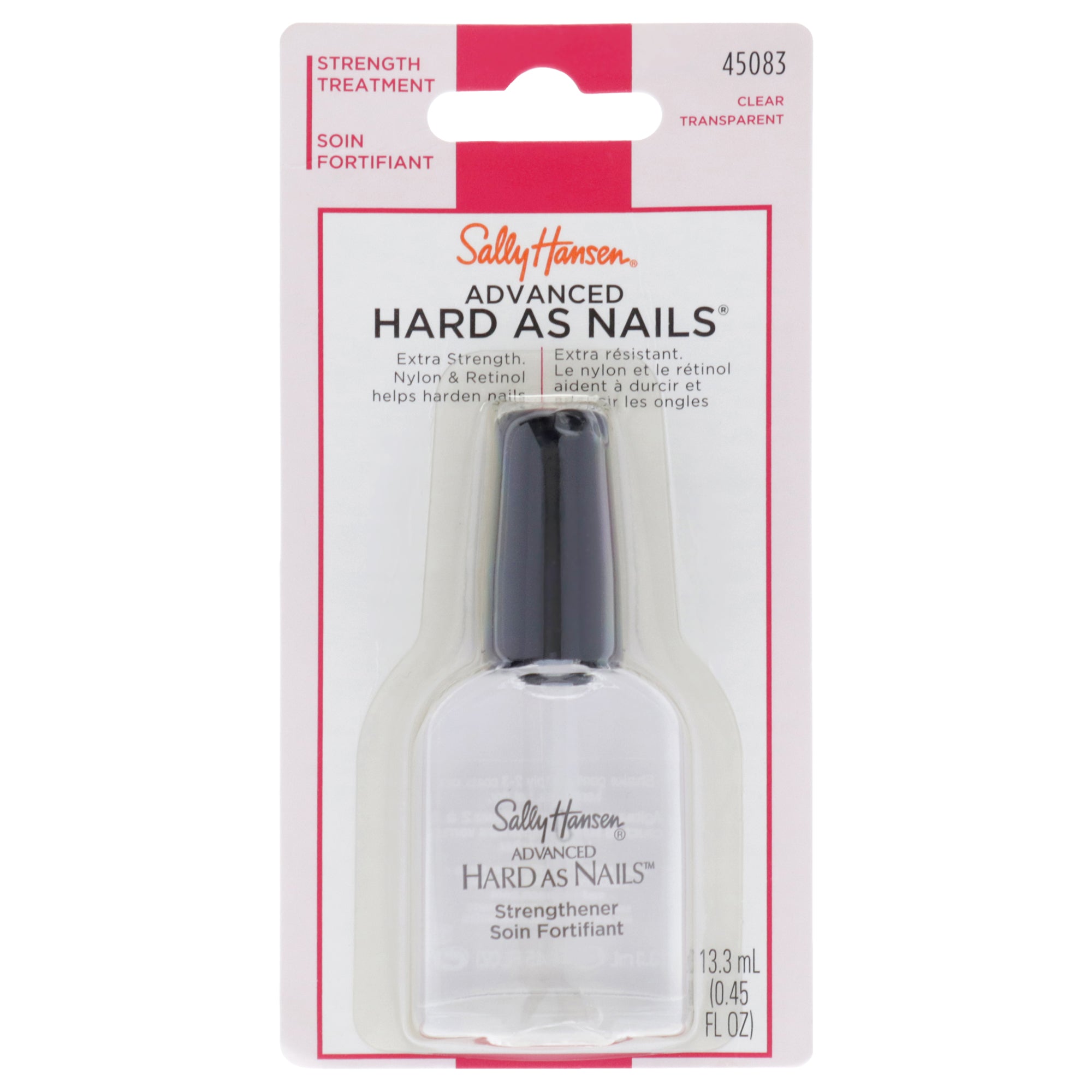 Advanced Hard As Nails With Nylon and Retinol - 45083 Clear by Sally Hansen for Women - 0.45 oz Nail Treatment (Tester)