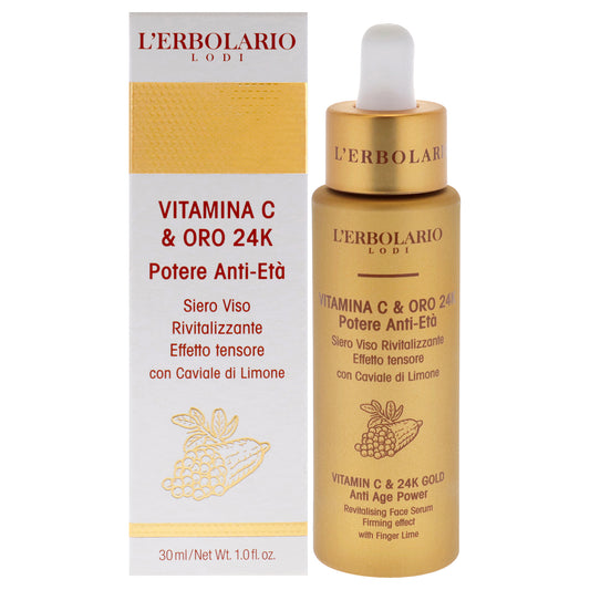 Vitamin C and 24K Gold Anti Age Power Revitalising Face Serum 1 oz Serum