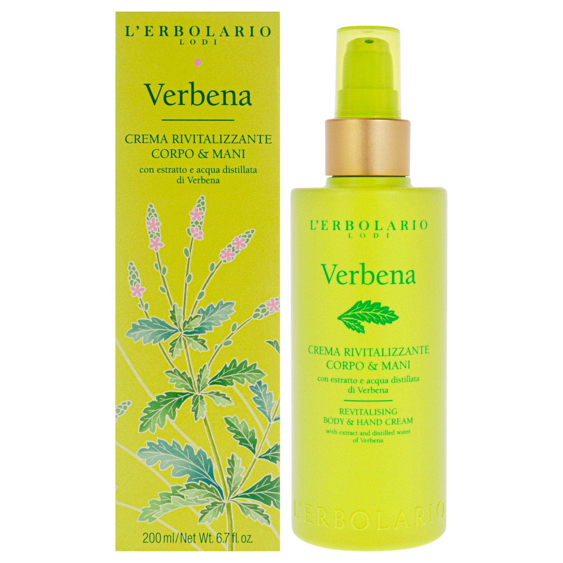 Revitalising Body and Hand Cream - Verbena by LErbolario for Unisex - 6.7 oz Cream