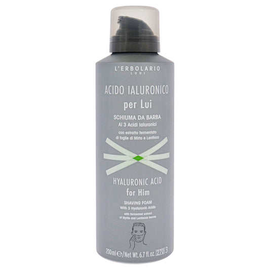 Hyaluronic Acid Shaving Foam by LErbolario for Men - 6.7 oz Foam