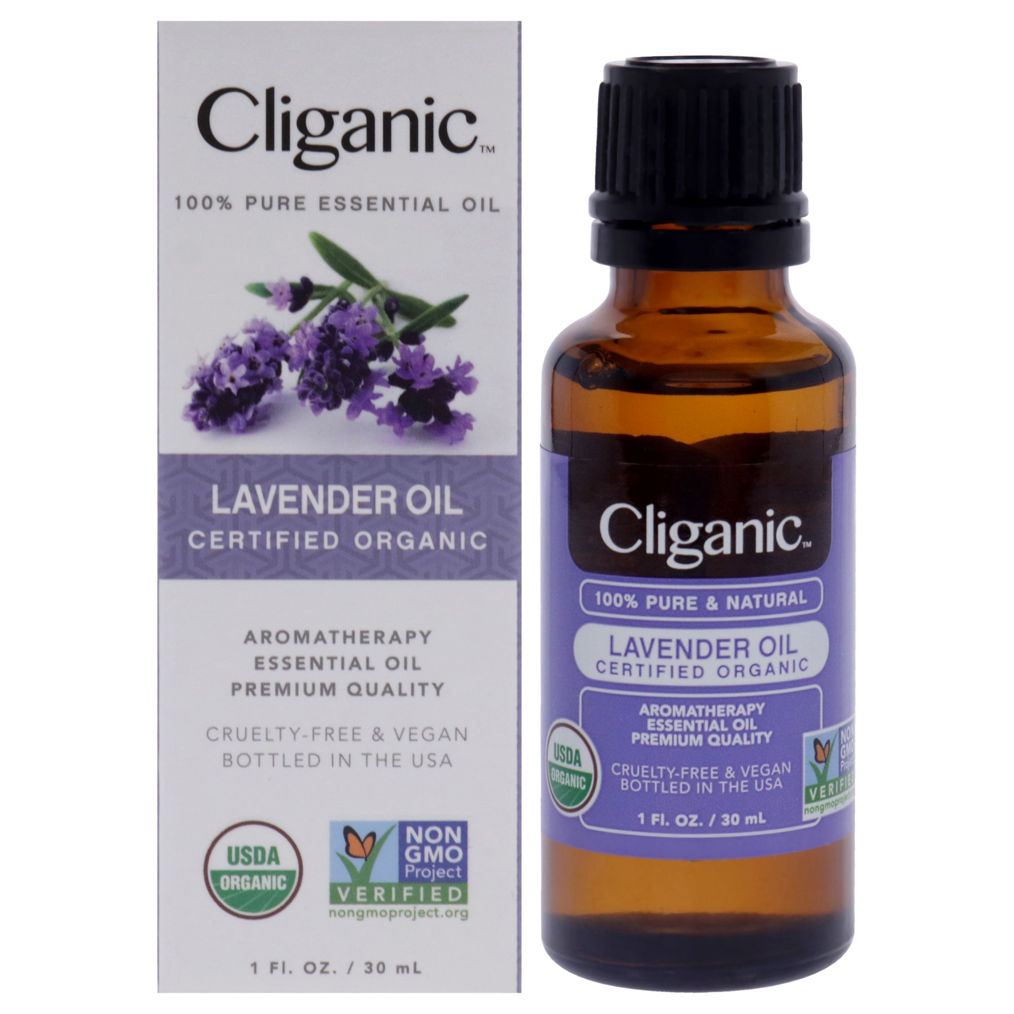 Organic Lavender by Cliganic for Unisex - 1 oz Oil