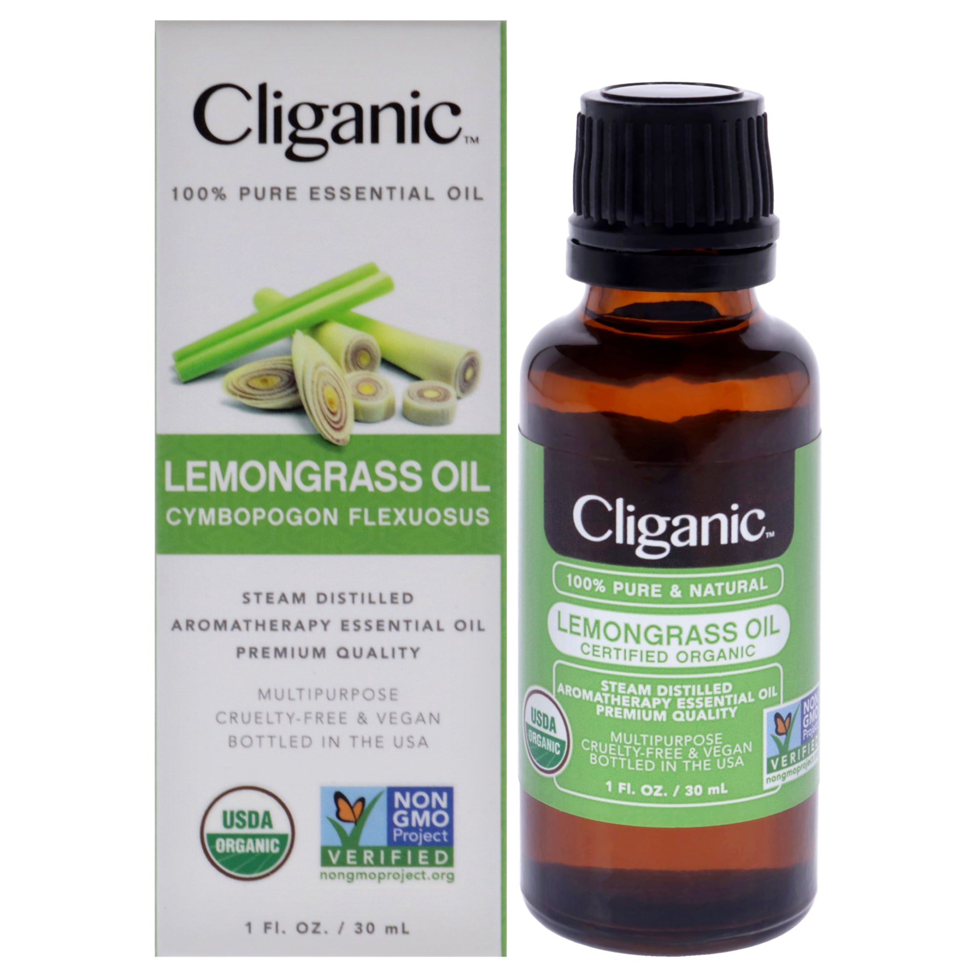 Organic Lemongrass by Cliganic for Unisex - 1 oz Oil