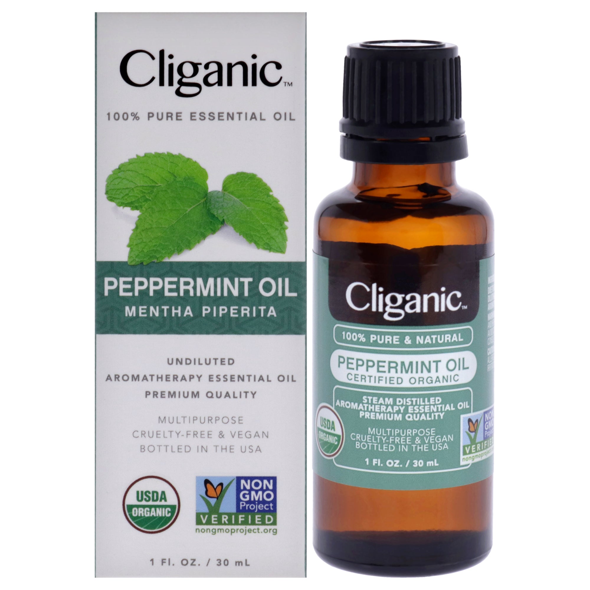 Organic Peppermint by Cliganic for Unisex - 1 oz Oil