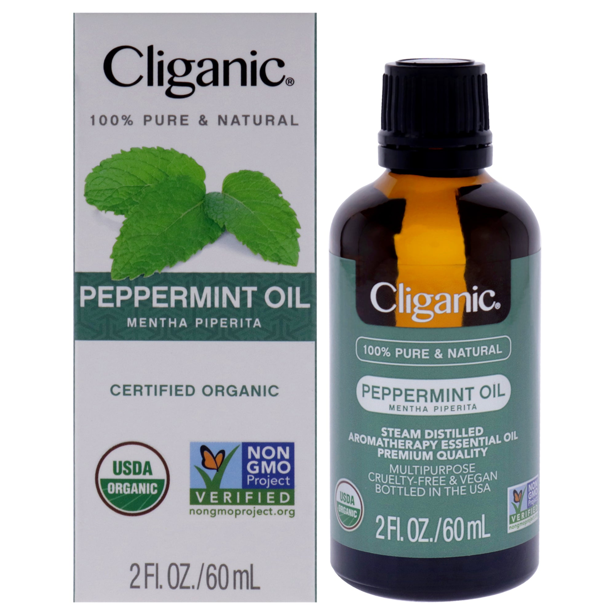 Organic Peppermint by Cliganic for Unisex - 2 oz Oil