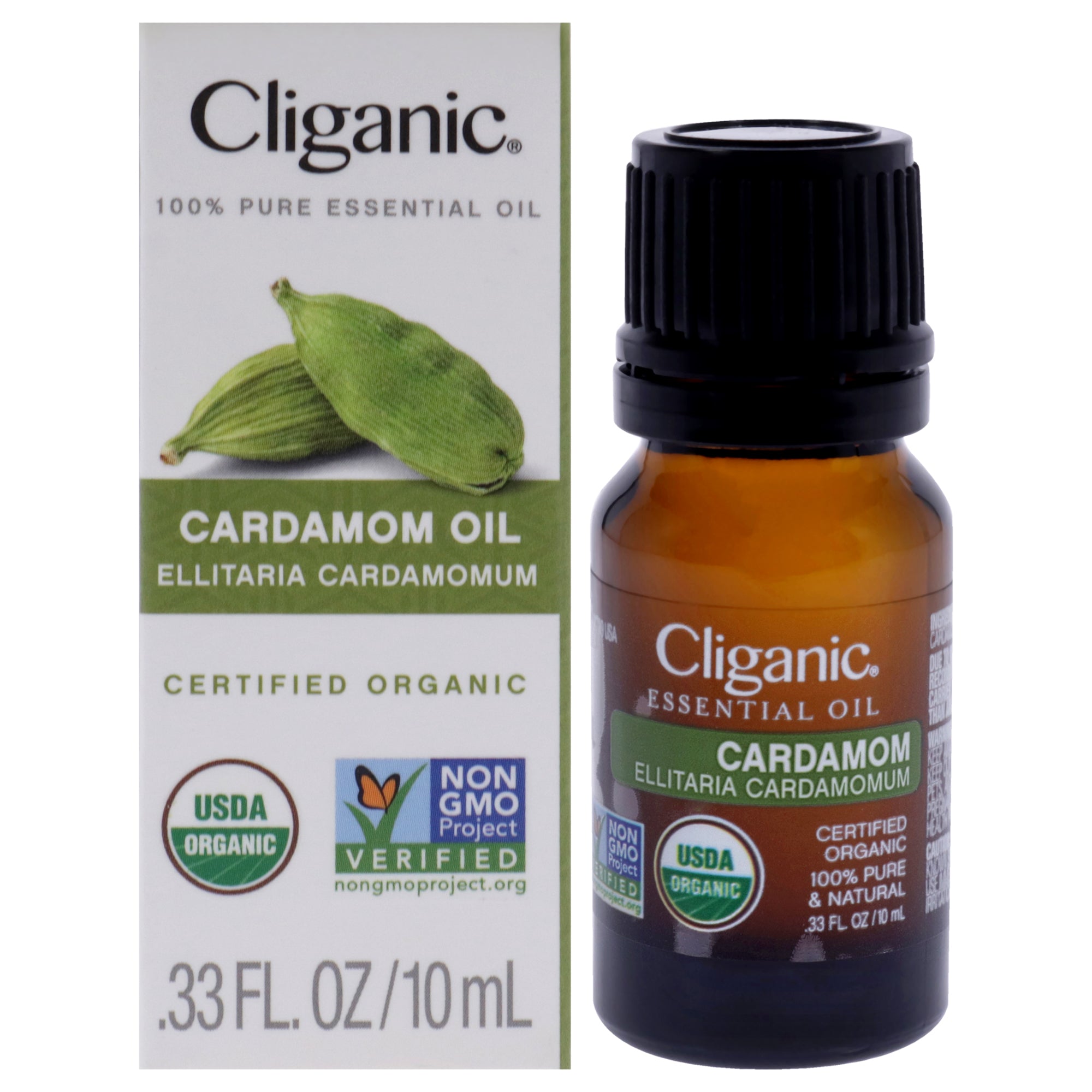 Organic Cardamom by Cliganic for Unisex - 0.33 oz Oil