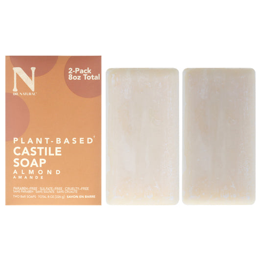 Castile Bar Soap - Almond by Dr. Natural for Unisex - 2 x 8 oz Soap