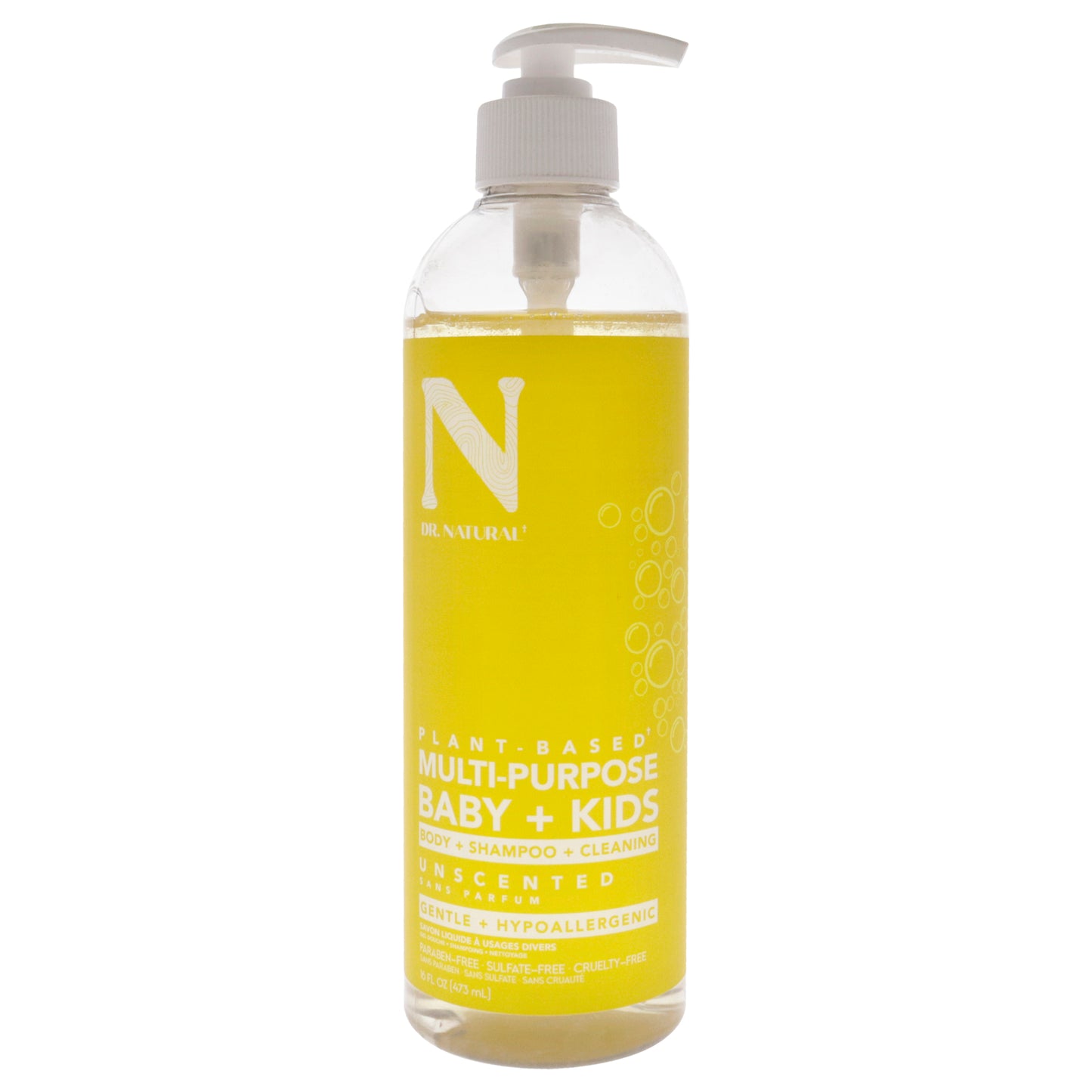 Multi-Purpose Baby Plus Kids Soap - Unscented by Dr. Natural for Kids - 16 oz Soap
