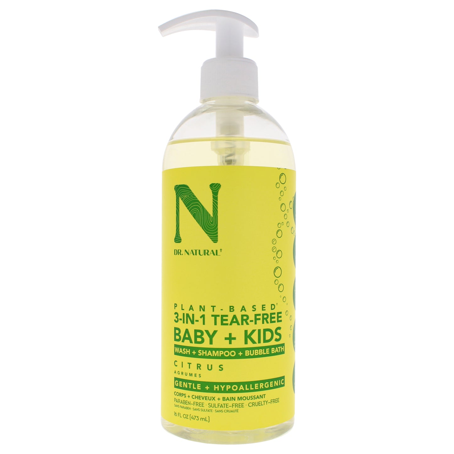 3-in-1 Tear-Free Baby Plus Kids Soap - Citrus by Dr. Natural for Kids - 16 oz Soap