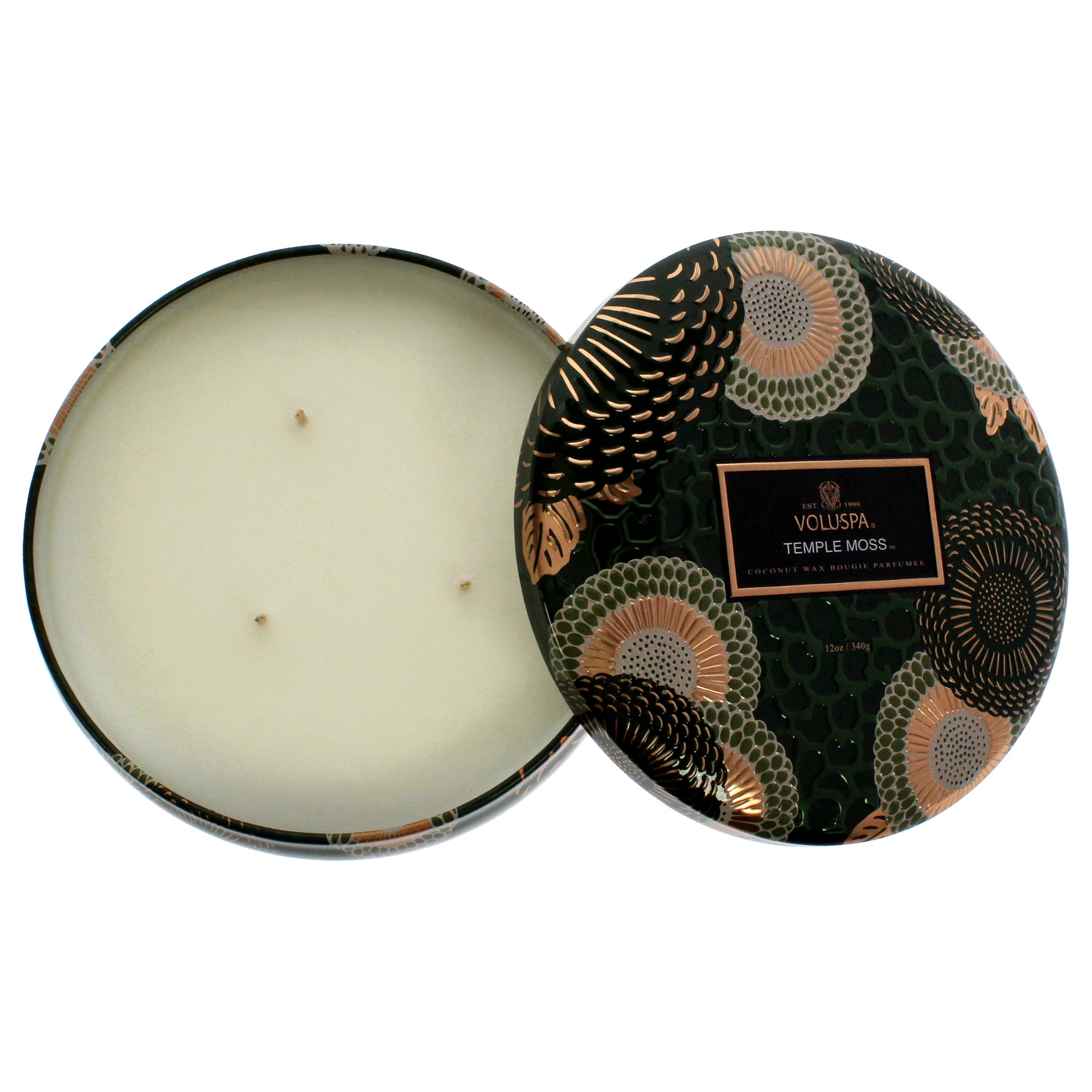 Japonica Collection 3 Wick Tin Candle - Temple Moss by Voluspa for Unisex - 12 oz Candle