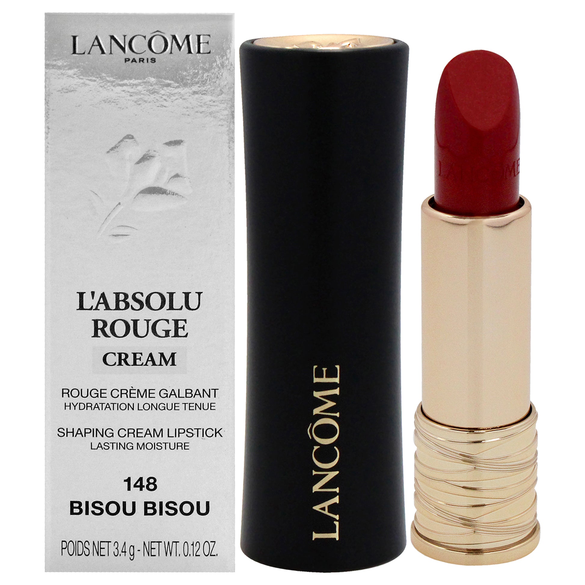 LAbsolu Rouge Cream Lipstick - 148 Bisou by Lancome for Women - 0.12 oz Lipstick