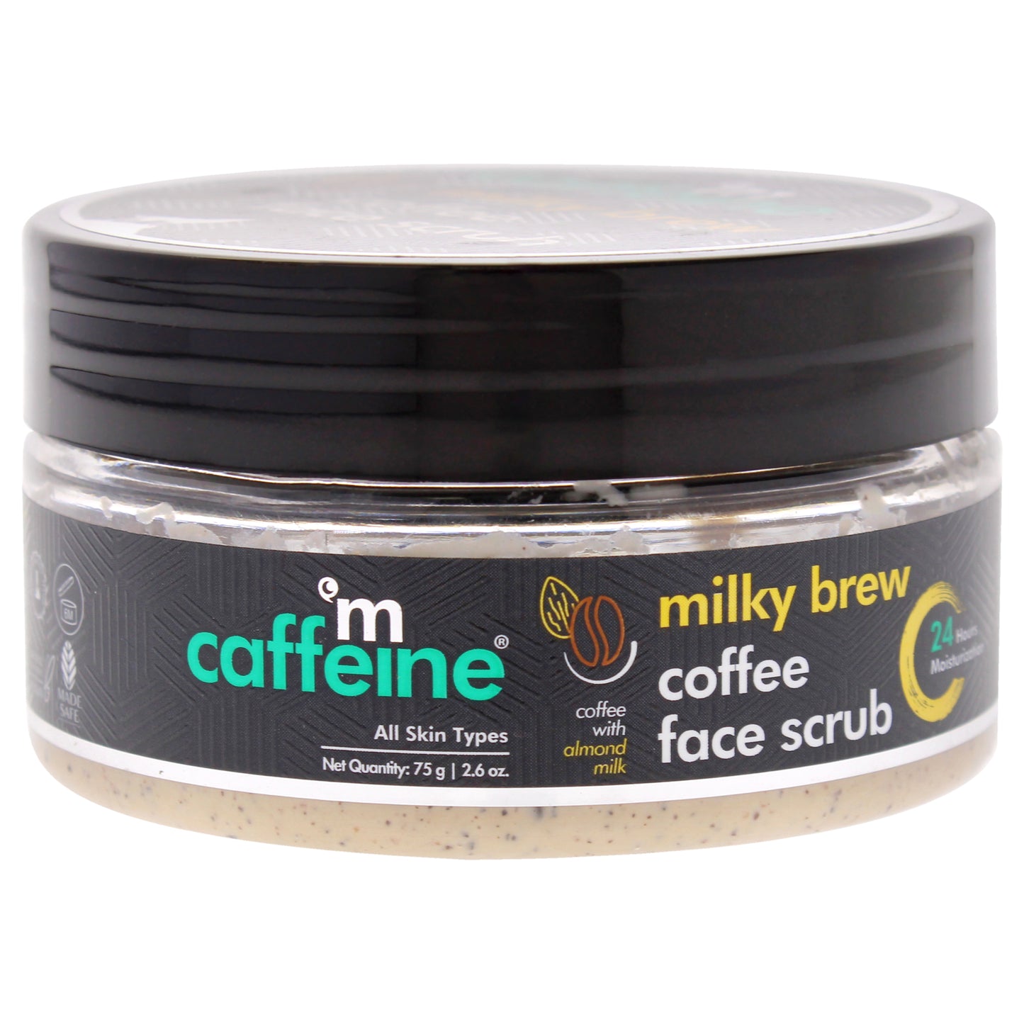 Milky Brew Coffee Face Scrub - Almond Milk - All Skin Types by mCaffeine for Unisex - 2.6 oz Scrub