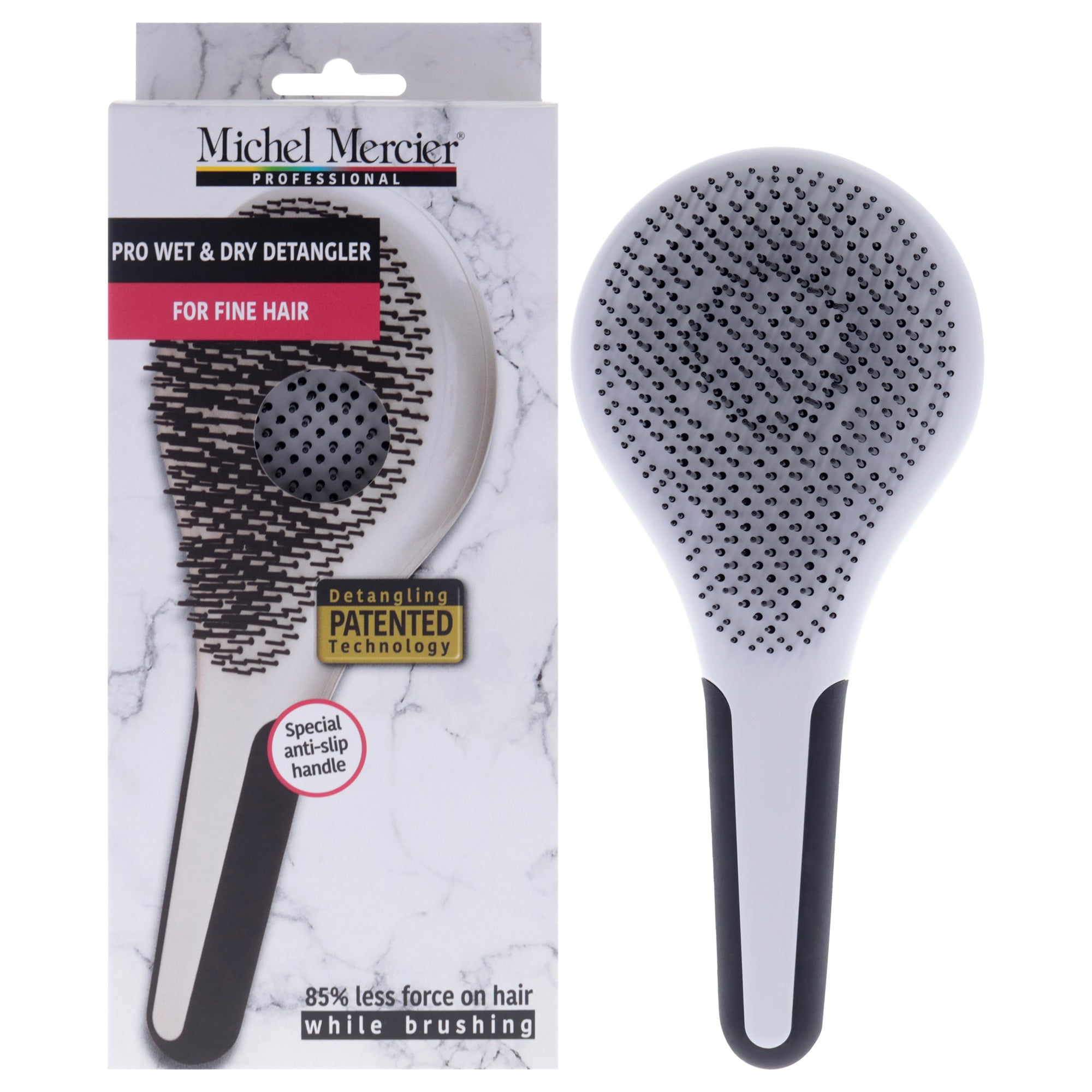 Pro Wet and Dry Detangler - Fine Hair by Michel Mercier for Unisex - 1 Pc Hair Brush