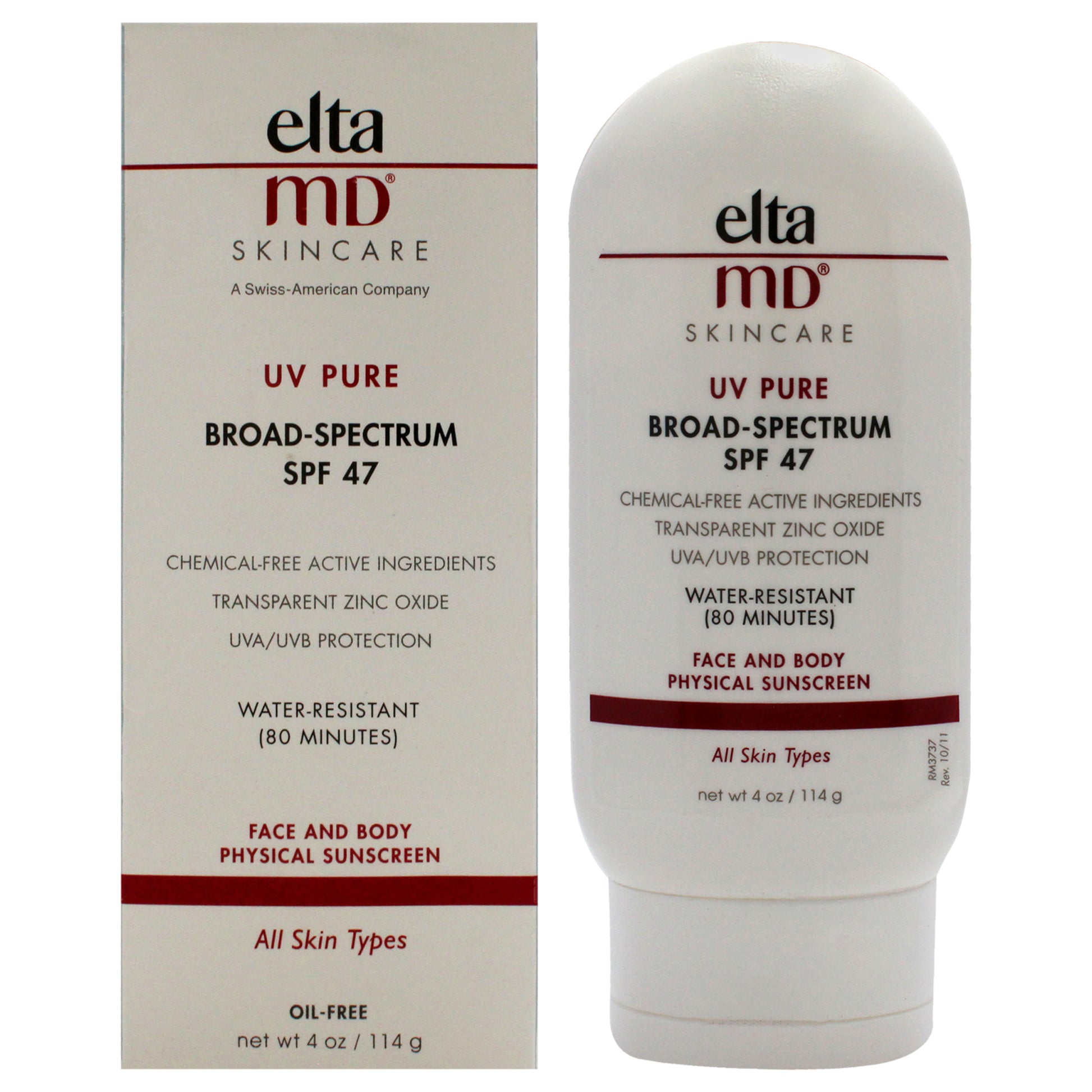 UV Pure Face and Body Physical Sunscreen SPF 47 by EltaMD for Unisex - 4 oz Sunscreen (Tester)