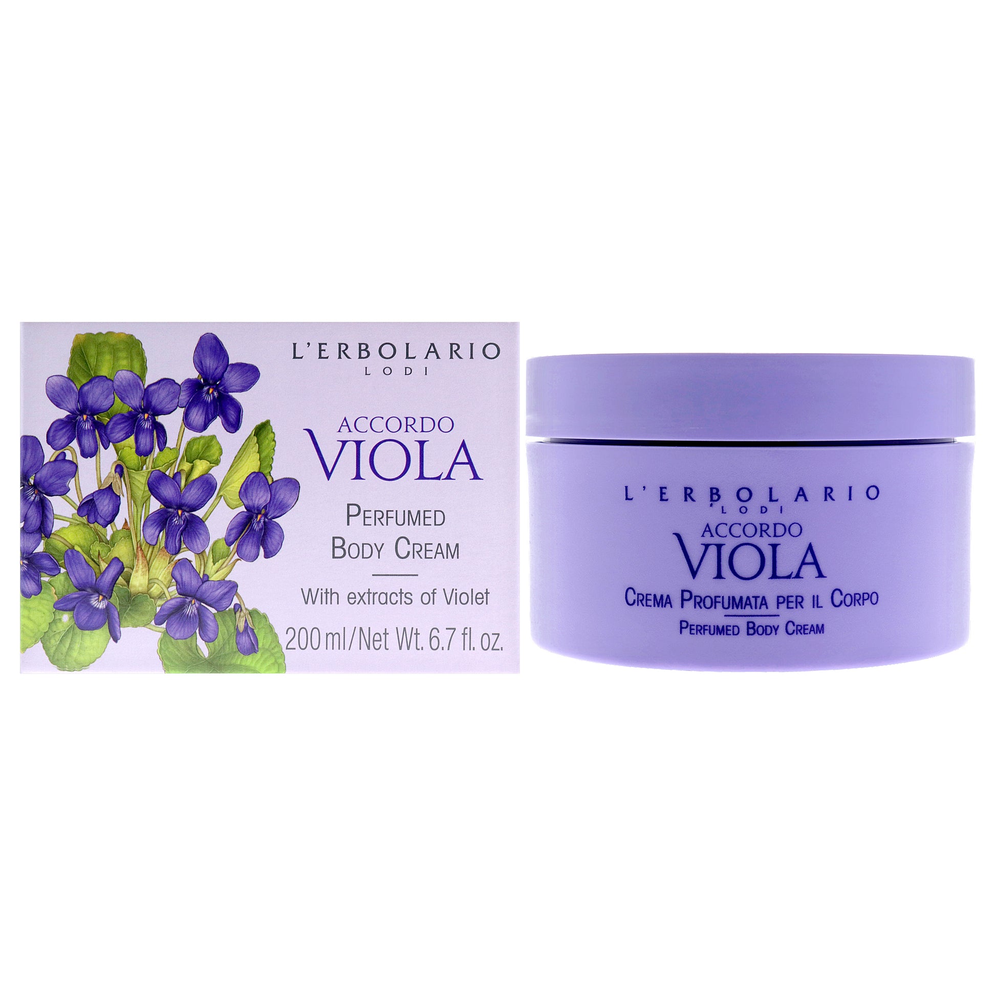 Perfumed Body Cream - Accordo Viola by LErbolario for Women - 6.7 oz Body Cream