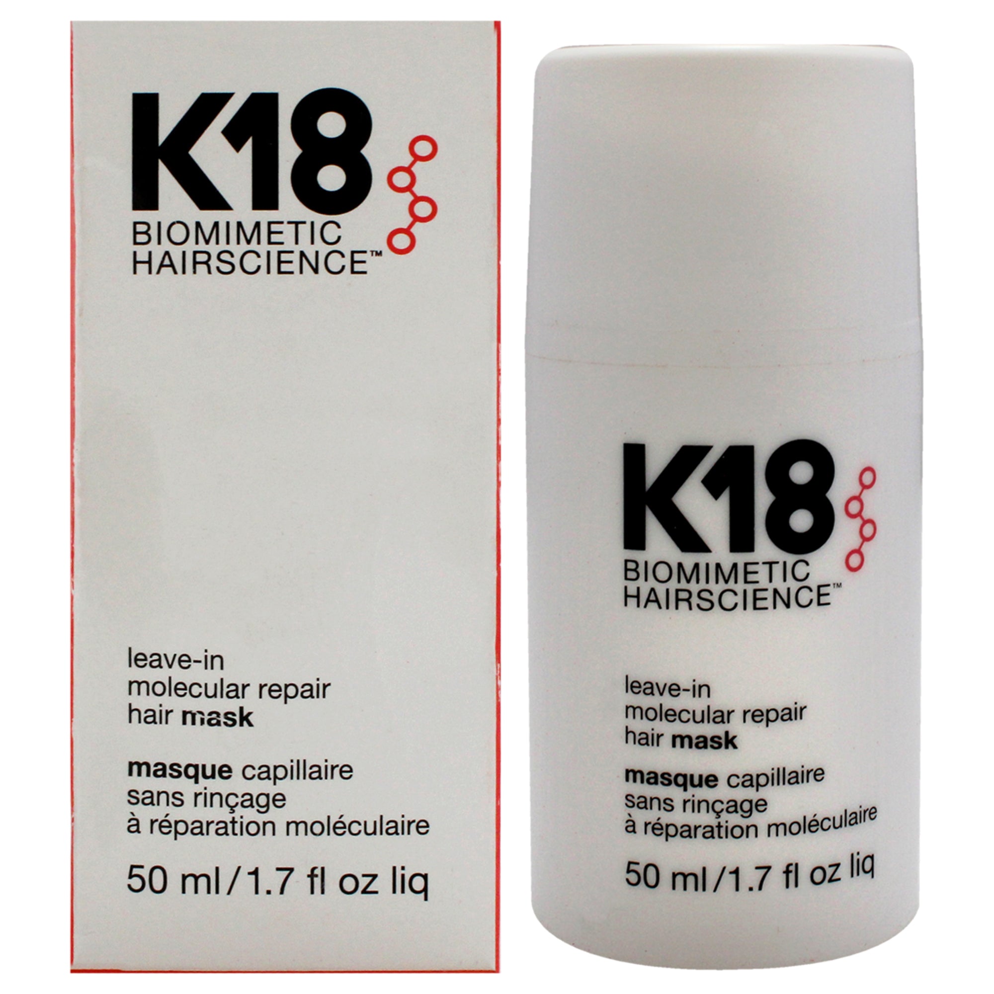 Leave-In Molecular Repair Hair Mask by K18 Hair for Unisex - 1.7 oz Masque (Tester)