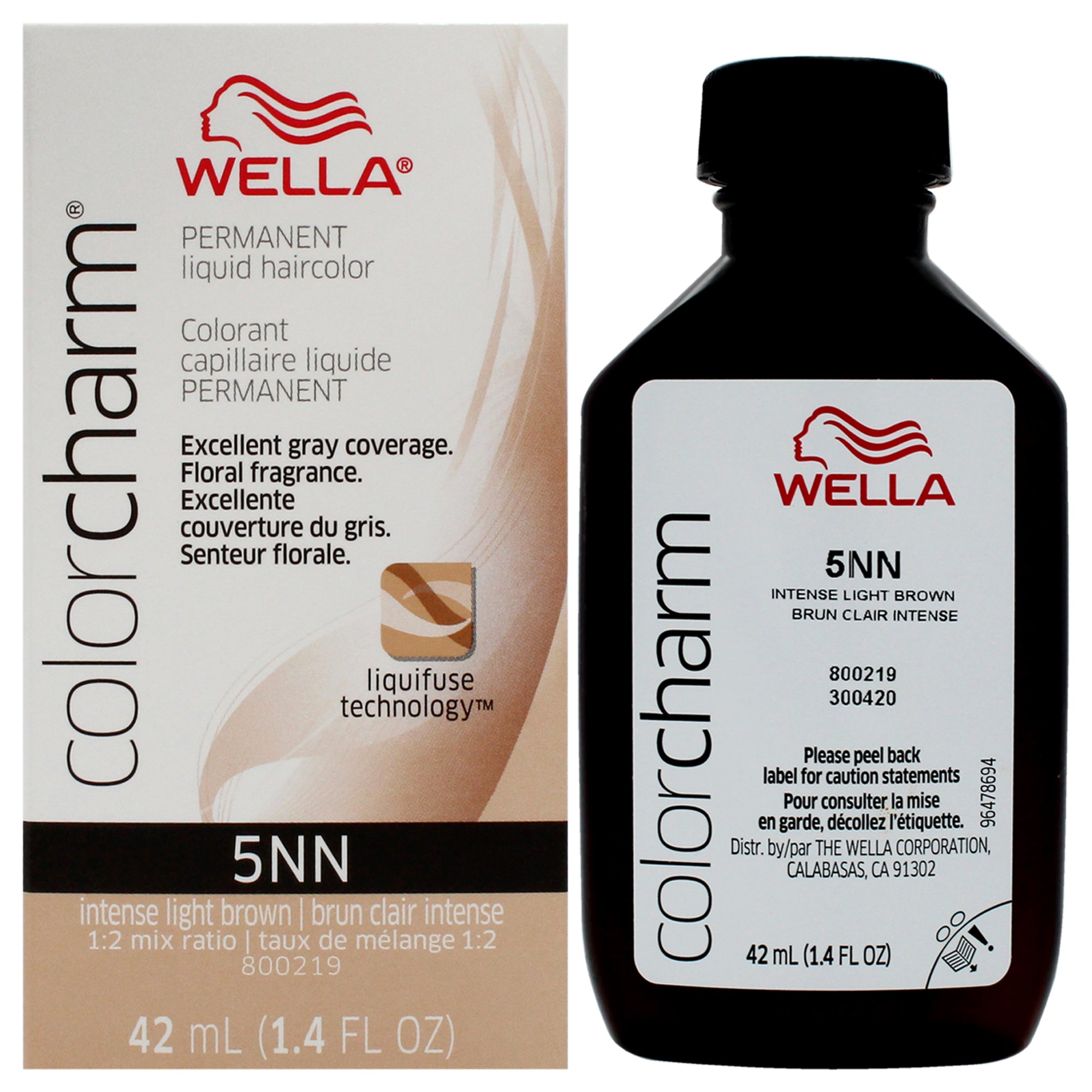 Color Charm Permanent Liquid Hair Color - 5NN Intense Light Brown by Wella for Unisex - 1.42 oz Hair Color