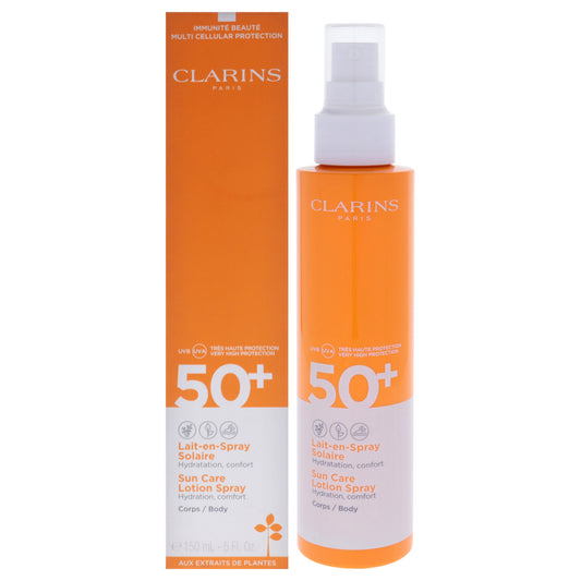 Sun Care Body Lotion Spray SPF 50 Plus by Clarins for Unisex - 5 oz Sunscreen (Tester)