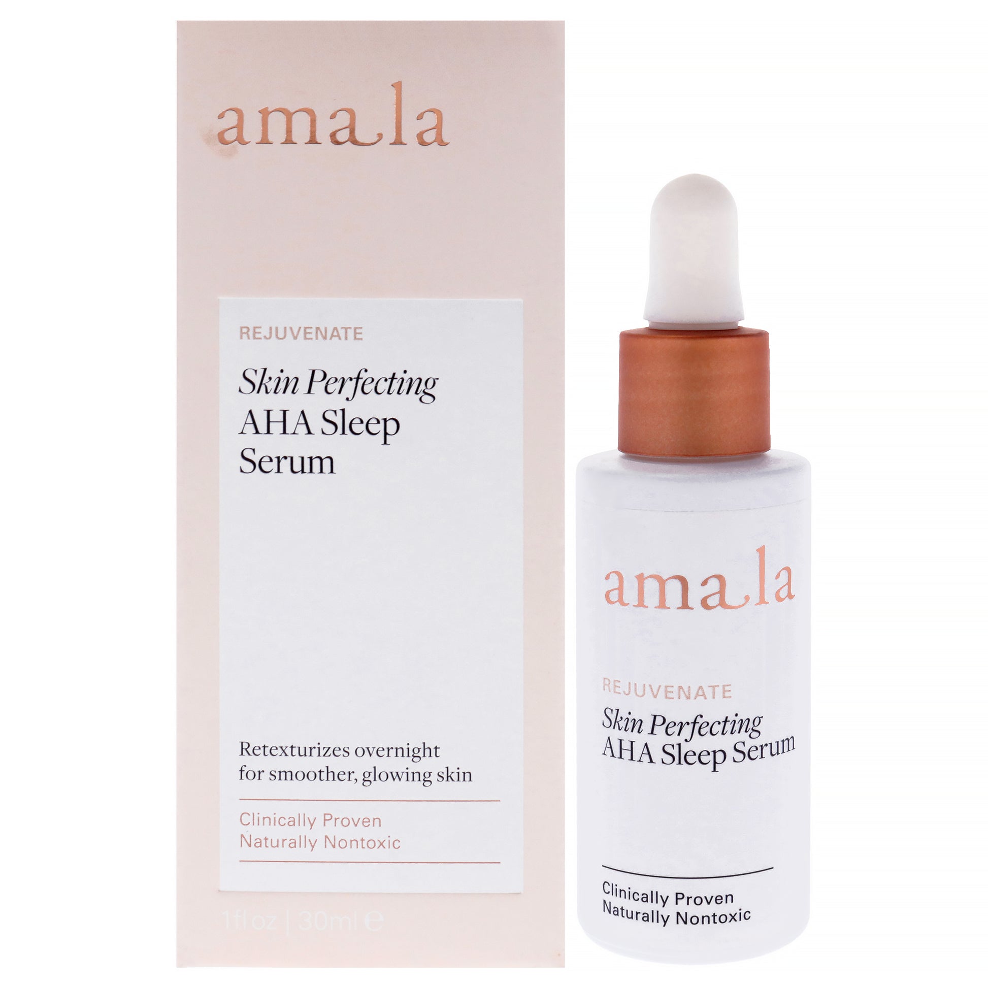 Skin Perfecting AHA Sleep Serum by Amala for Women - 1 oz Serum