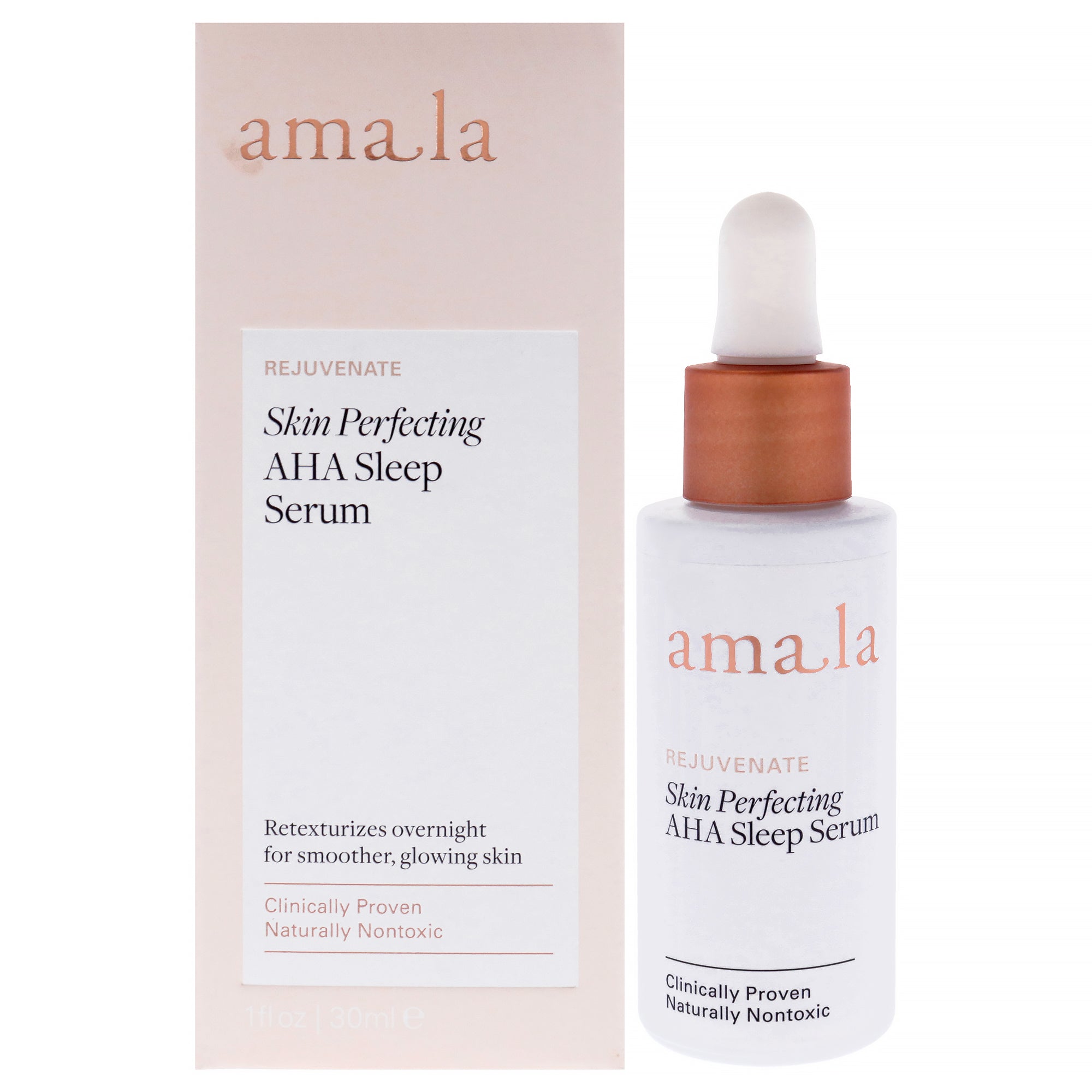 Skin Perfecting AHA Sleep Serum by Amala for Women - 1 oz Serum