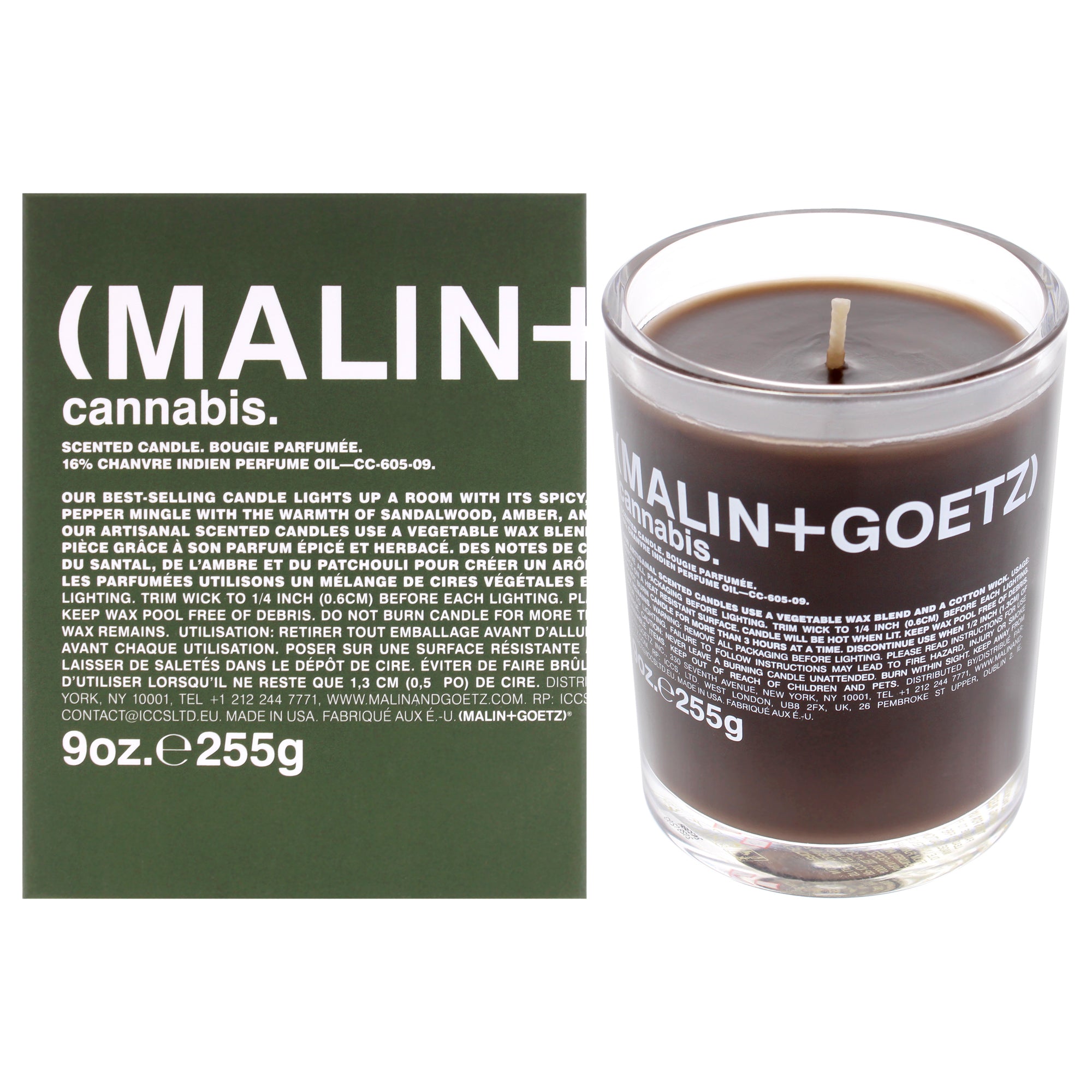 Scented Candle - Cannabis by Malin + Goetz for Unisex - 9 oz Candle