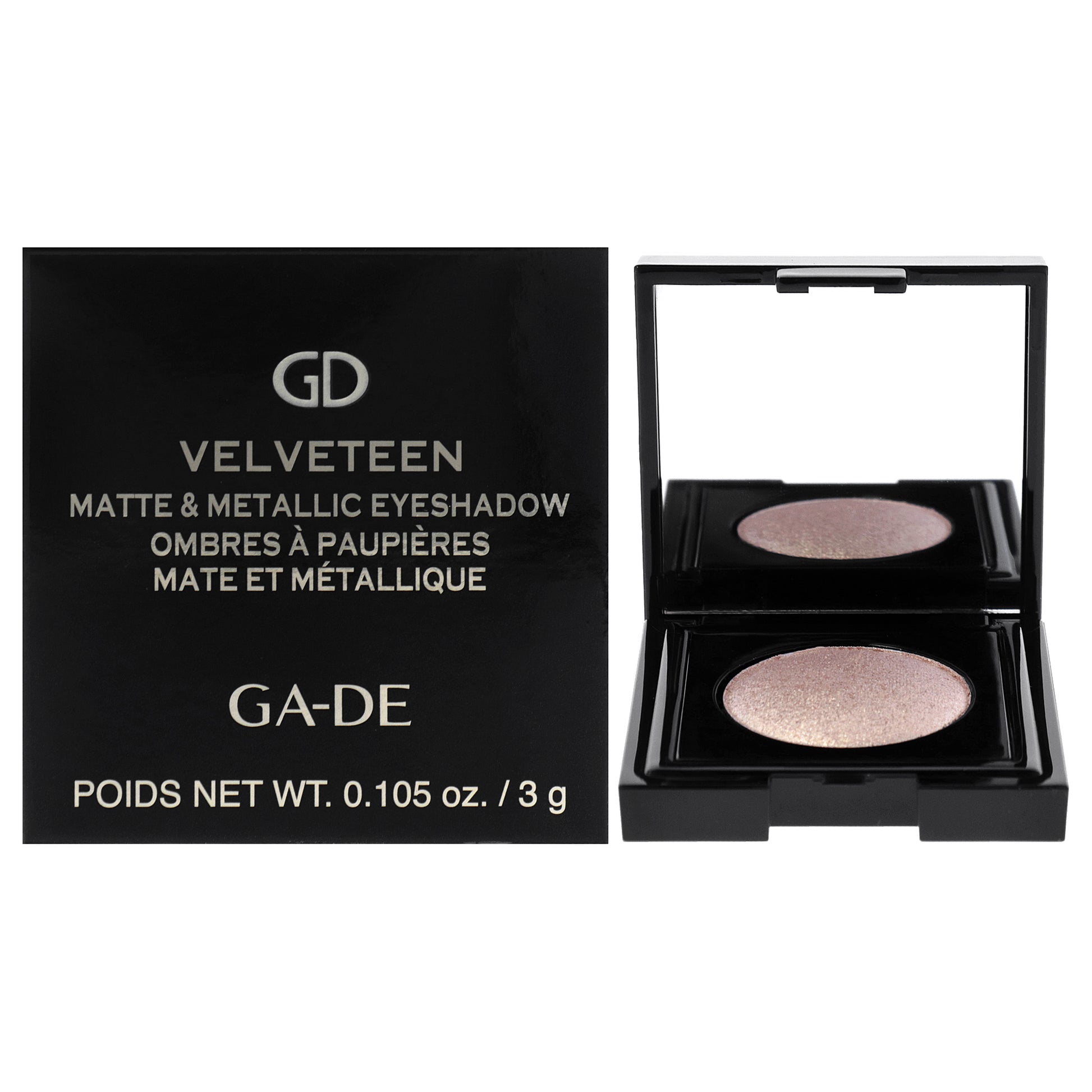 Velveteen Matte and Metallic Eyeshadow - 221 Gold Gleam by GA-DE for Women - 0.105 oz Eye Shadow