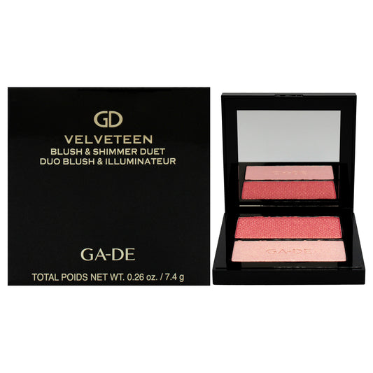 Velveteen Blush and Shimmer Duet - 56 Mix and Glow by GA-DE for Women - 0.26 oz Blush