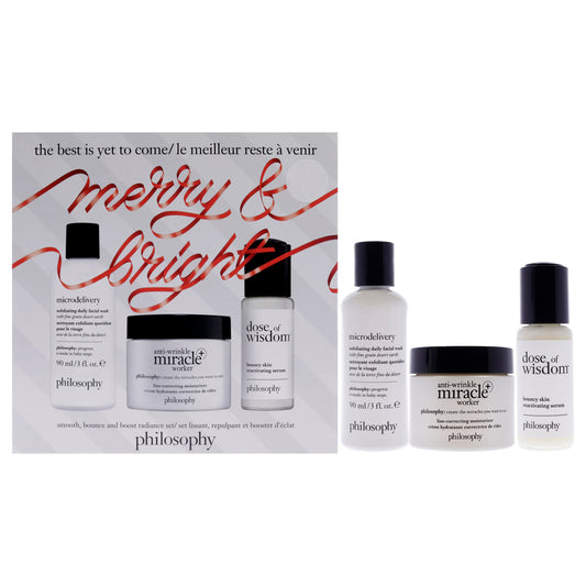The Best Is Yet To Come Holiday Set 3 Pc Gift Set 3oz Microdelivery Exfoliating Daily Facial Wash