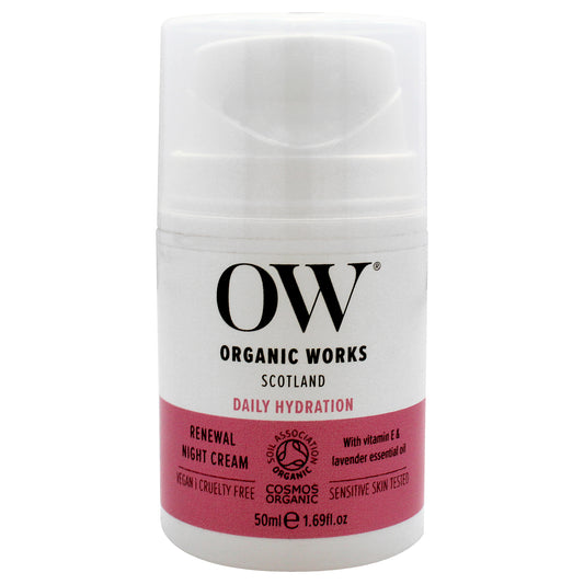 Daily Hydration Renewal Night Cream by Organic Works for Unisex - 1.69 oz Cream