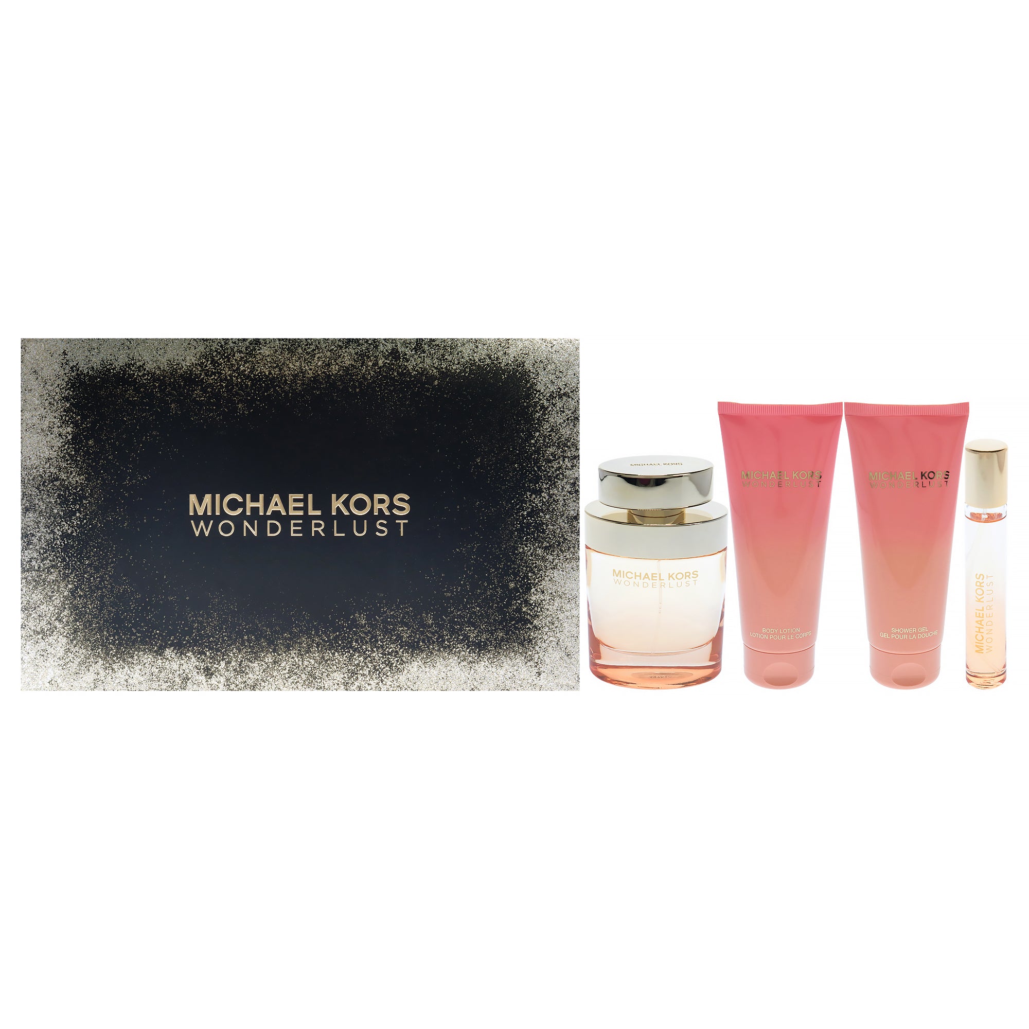 Wonderlust by Michael Kors for Women - 4 Pc Gift Set 3.4oz EDP Spray, 0.33 oz EDP Spray, 3.4oz Body Lotion, 3.4oz Shower Gel