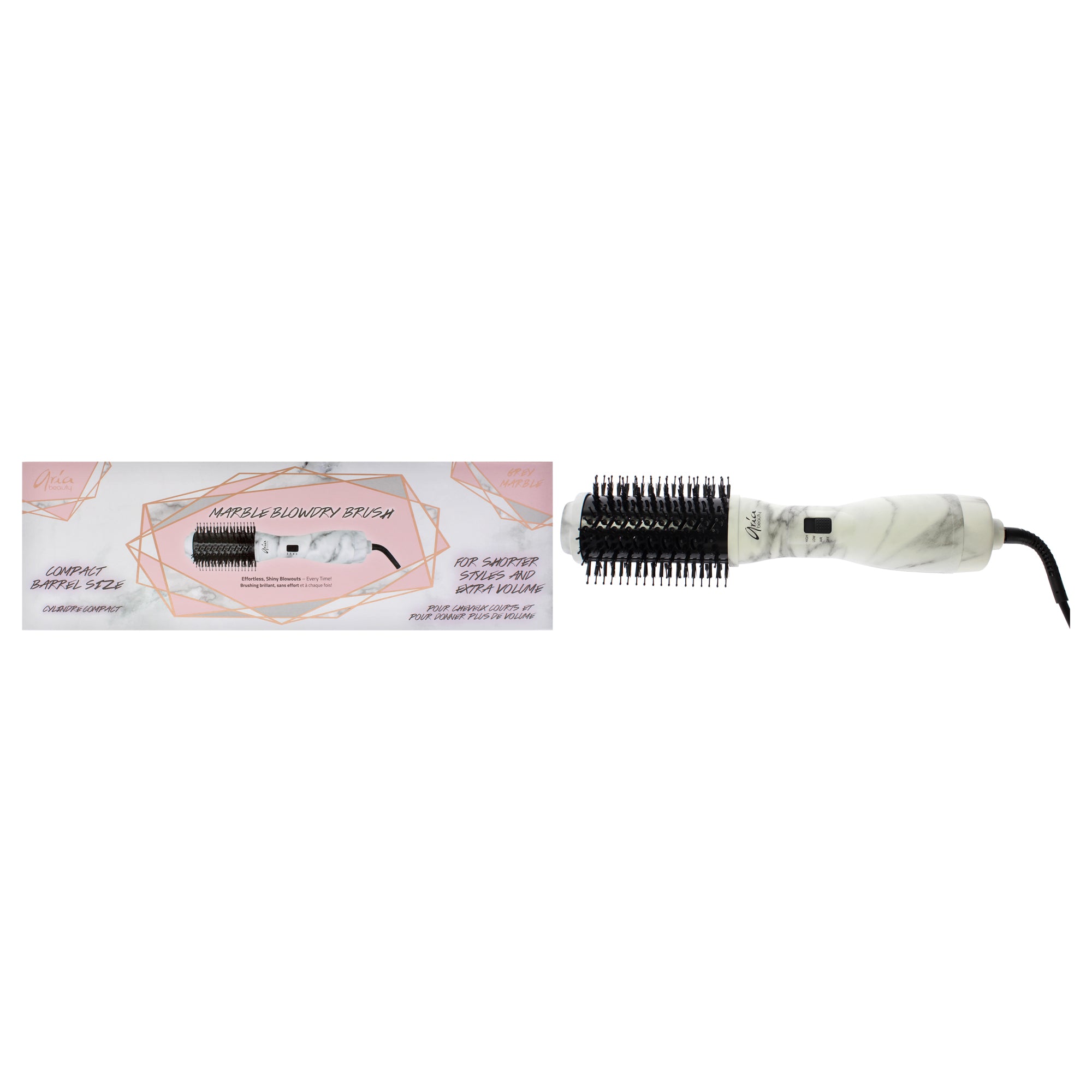 Blowdry Brush - Grey Marble by Aria Beauty for Women - 1 Pc Brush