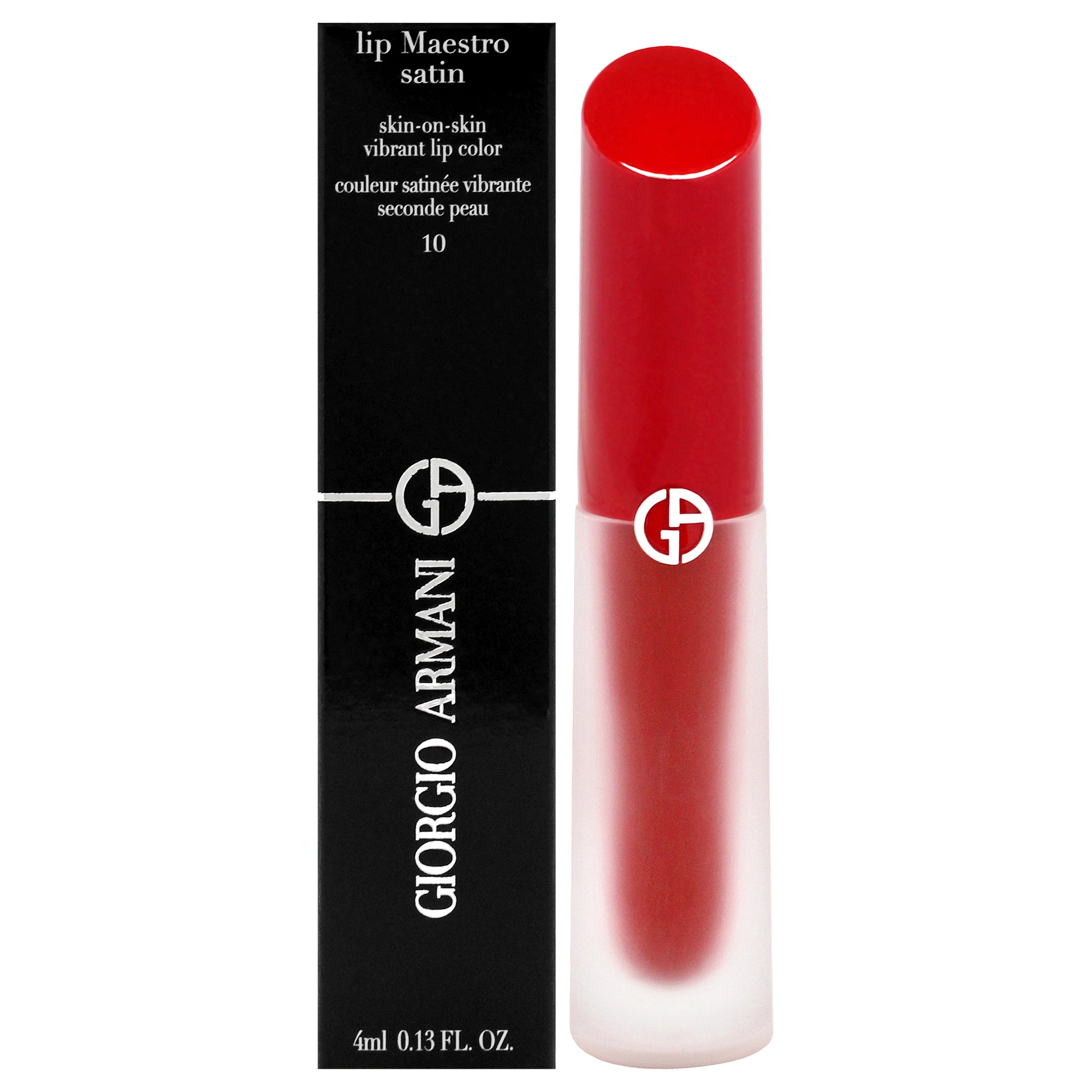 Lip Maestro Satin Long-Lasting Lipstick - 10 In Love by Giorgio Armani for Women - 0.13 oz Lipstick