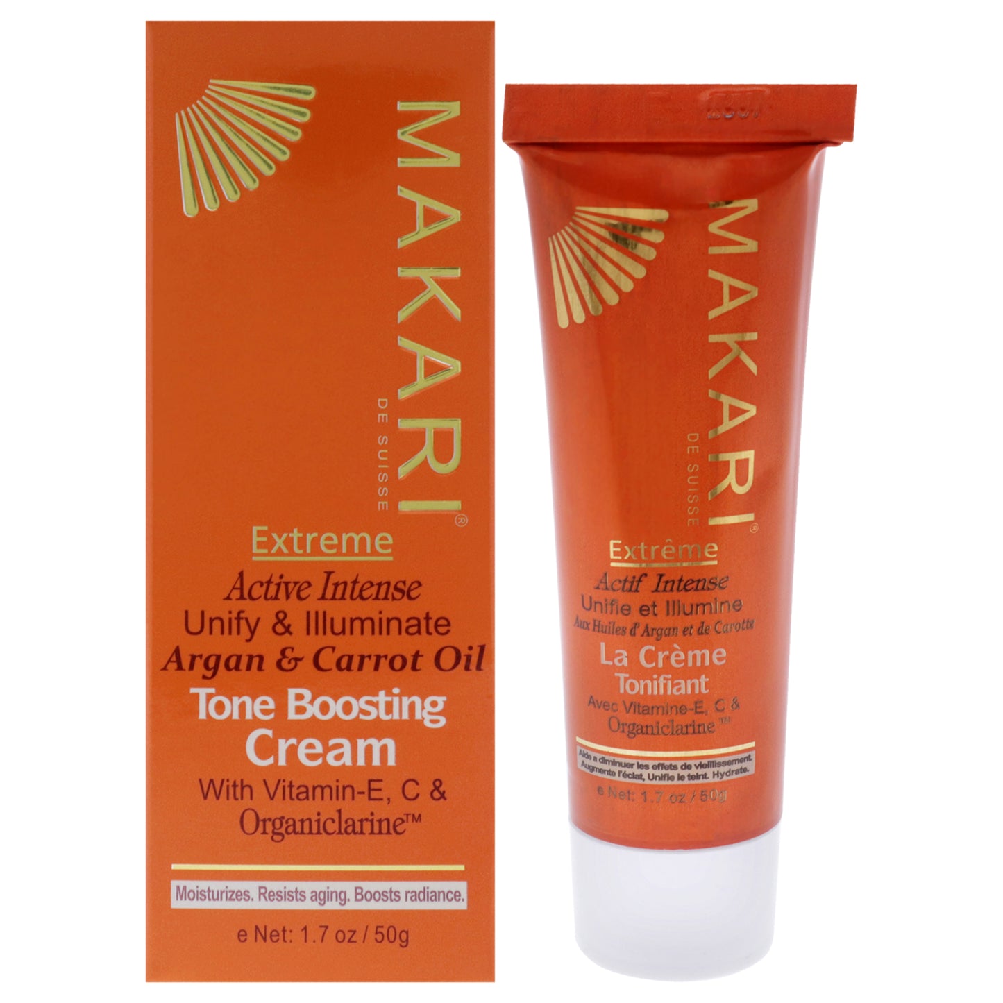 Extreme Argan and Carrot Tone Boosting Cream by Makari for Women - 1.7 oz Cream
