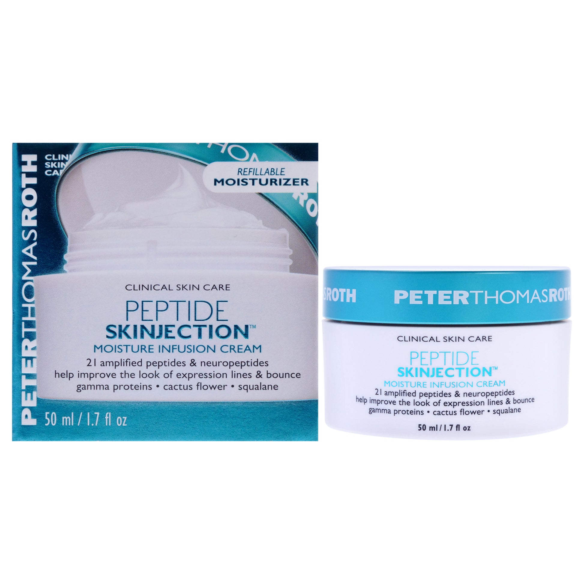 Peptide Skinjection Moisture Infusion Cream by Peter Thomas Roth for Unisex - 1.7 oz Cream (Refillable)