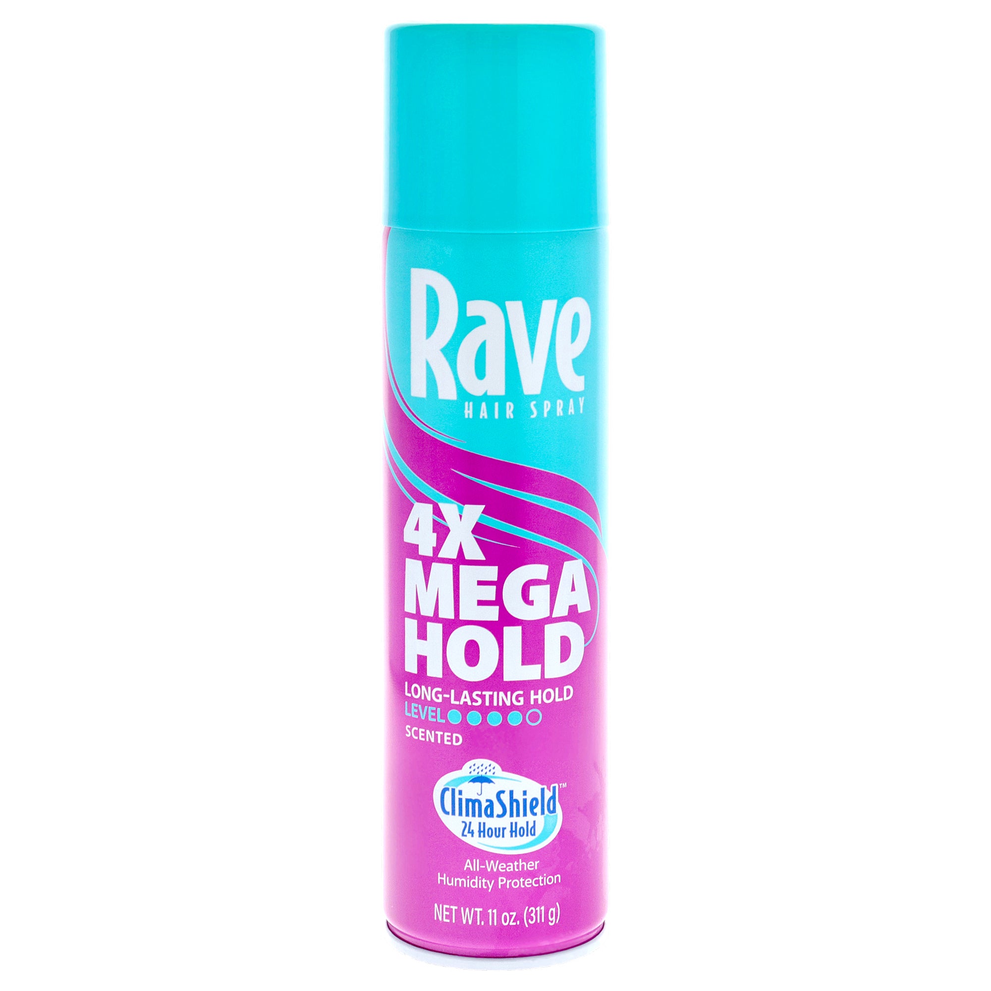 4X Mega Scented Aerosol Hairspray by Rave for Unisex - 11 oz Hair Spray