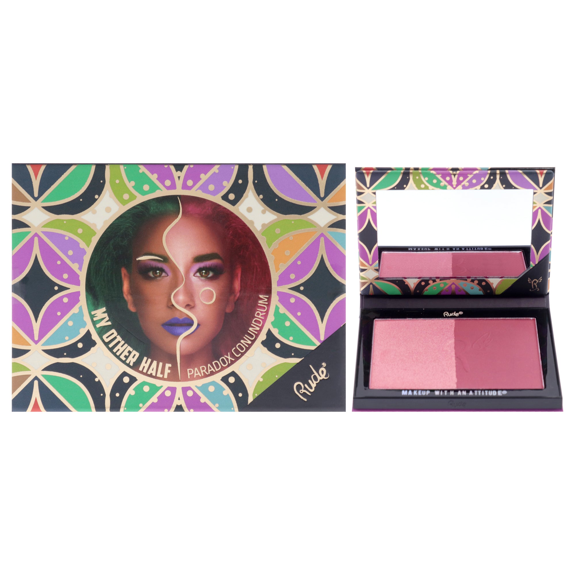 My Other Half Duo Shade Face Palette - Paradox Conundrum by Rude Cosmetics for Women - 0.4 oz Makeup