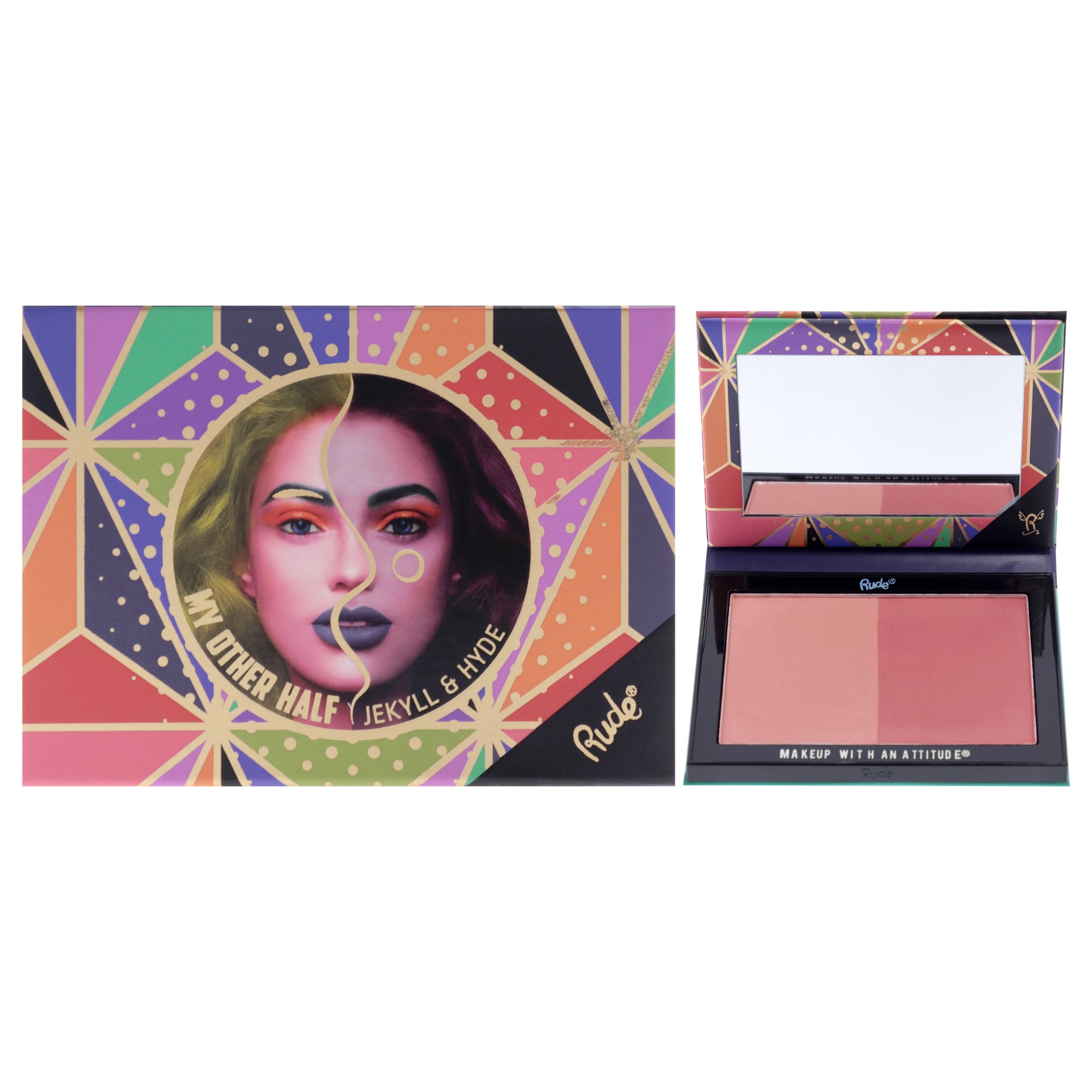 My Other Half Duo Shade Face Palette - Jekyll and Hyde by Rude Cosmetics for Women - 0.4 oz Makeup
