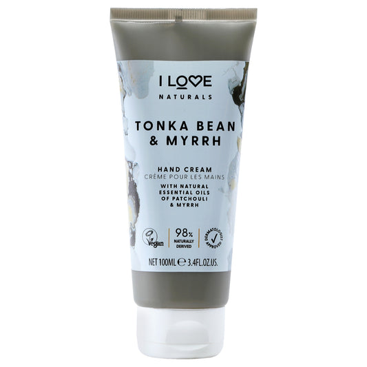 Naturals Hand Cream - Tonka Bean and Myrrh by I Love Cosmetics for Women - 3.4 oz Cream