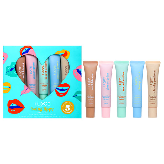 Being Lippy Lip Care Set 5 Pc 0.5oz Cheeky Puckers Coconut Cream Exfoliating Lip Scrub