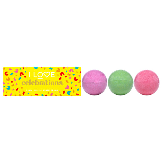 Celebrations Bath Fizzer Pack by I Love Cosmetics for Women - 3 x 5.30 oz Bath Bombs