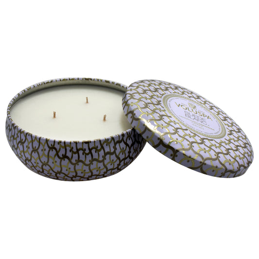 Maison Blanc Collection 3 Wick Tin Candle - Suede Blanc 12 oz Candle