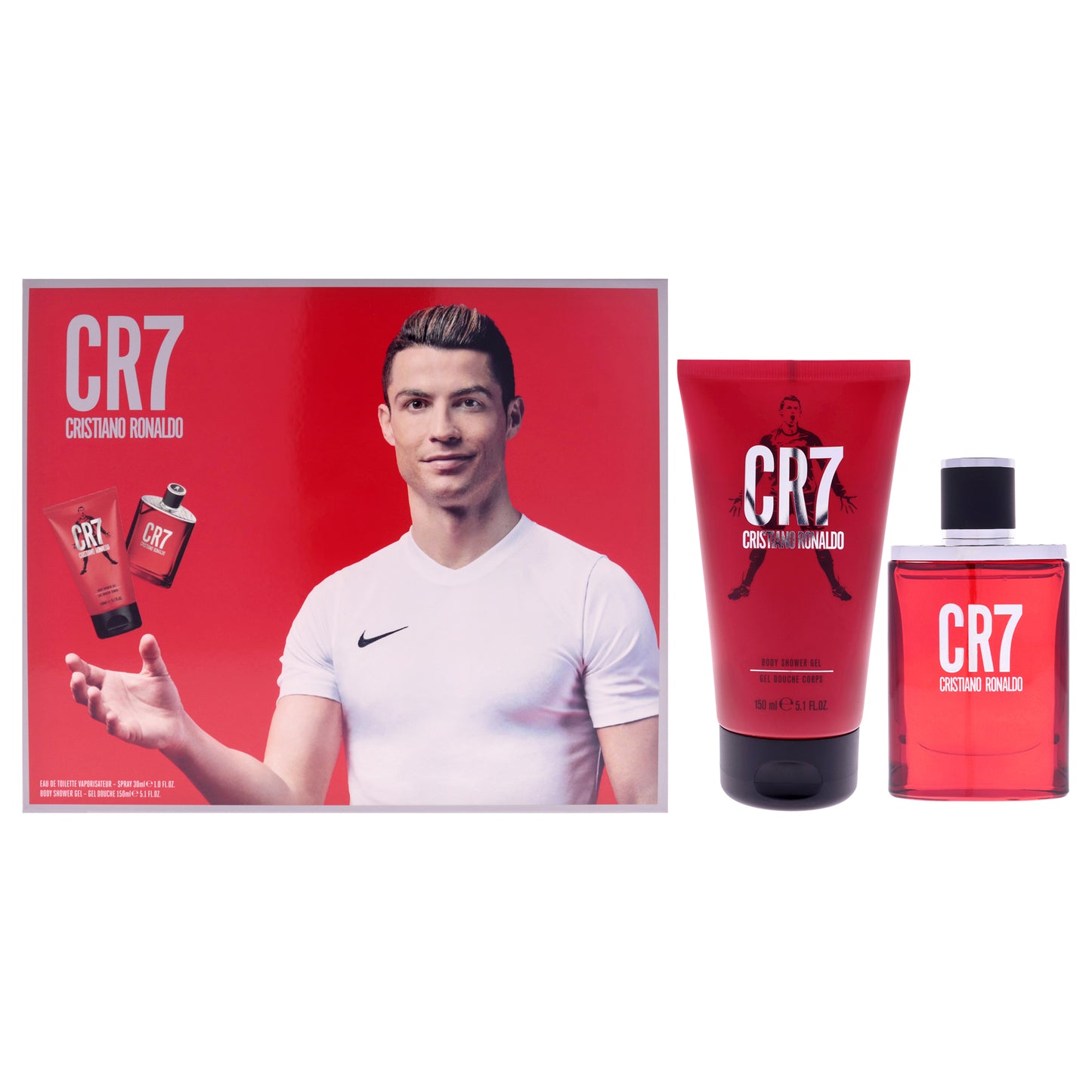 CR7 by Cristiano Ronaldo for Men - 2 Pc Gift Set 1oz EDT Spray, 5.1oz Shower Gel