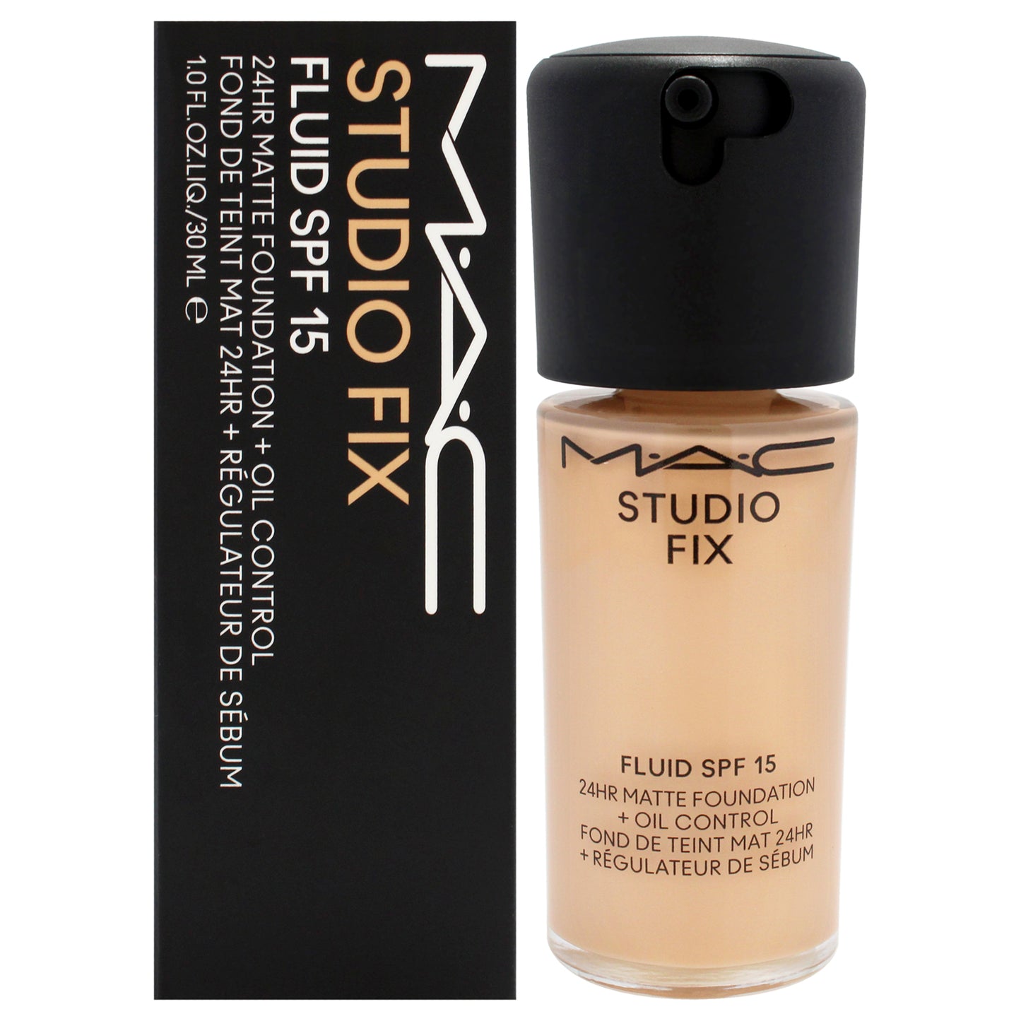 Studio Fix Fluid SPF 15 24Hr Matte Foundation Plus Oil Control - NC25 Light Beige with Golden Peach Undertone 1 oz Foundation