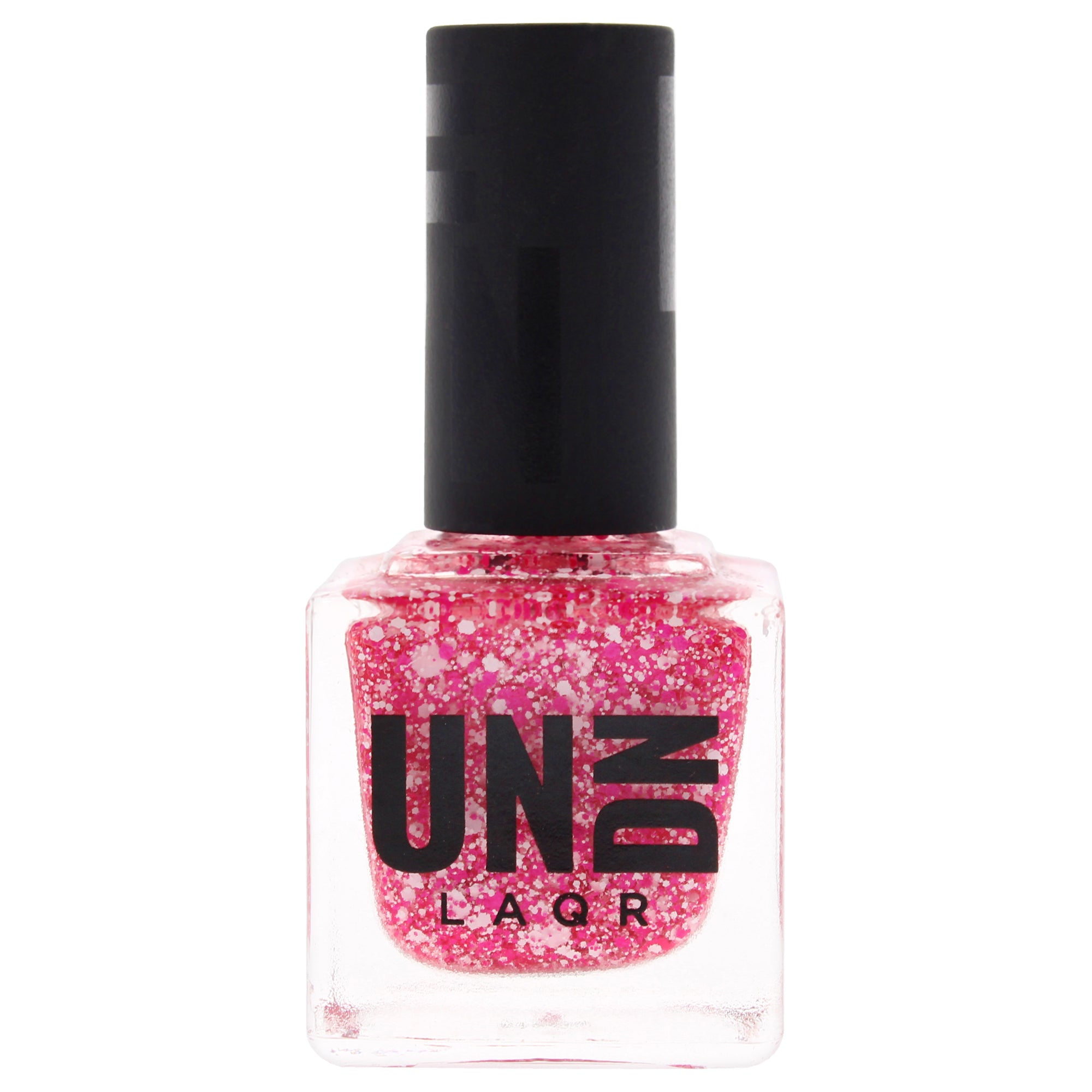 Vegan Nail Polish - 0206 Pink-White Splatter by UNDN for Women - 0.5 oz Nail Polish